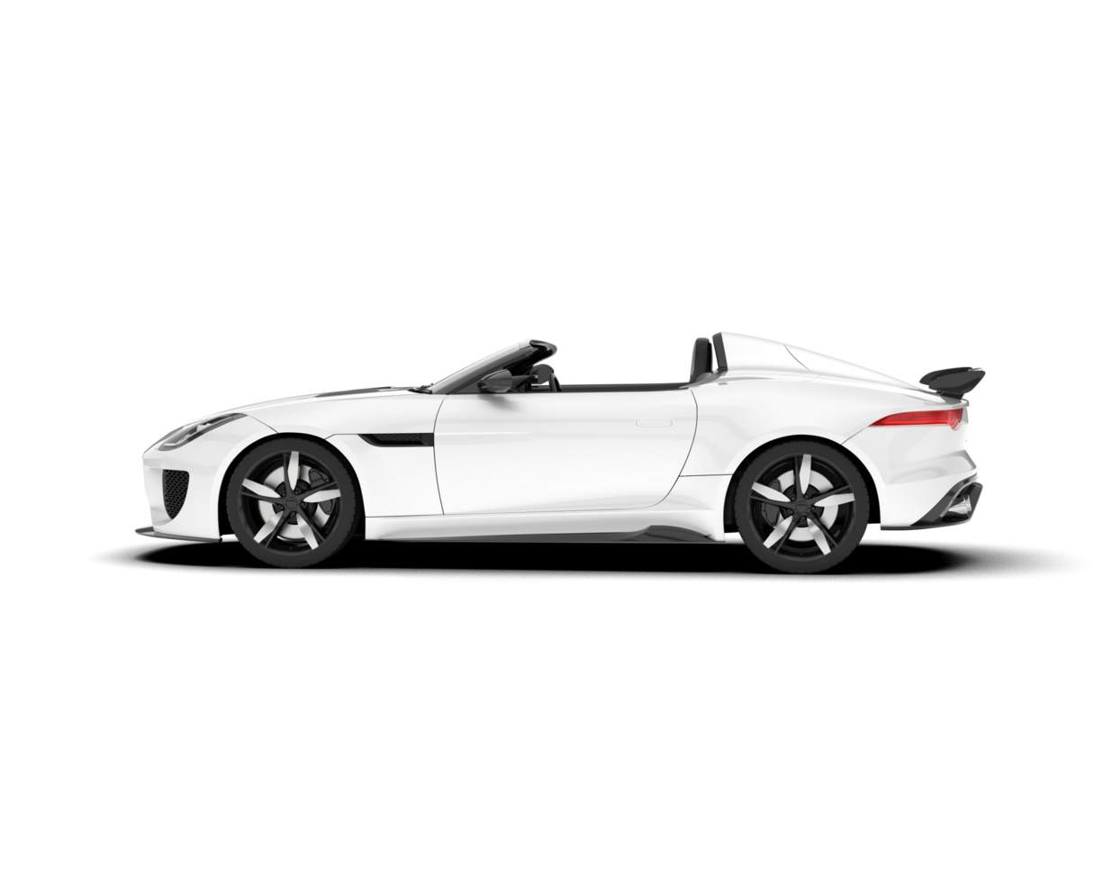 White sport car on transparent background. 3d rendering - illustration png