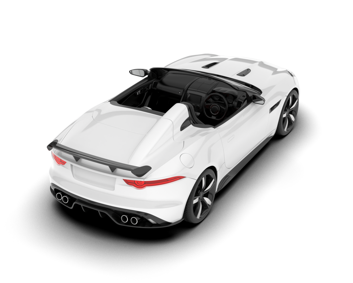 White sport car on transparent background. 3d rendering - illustration png