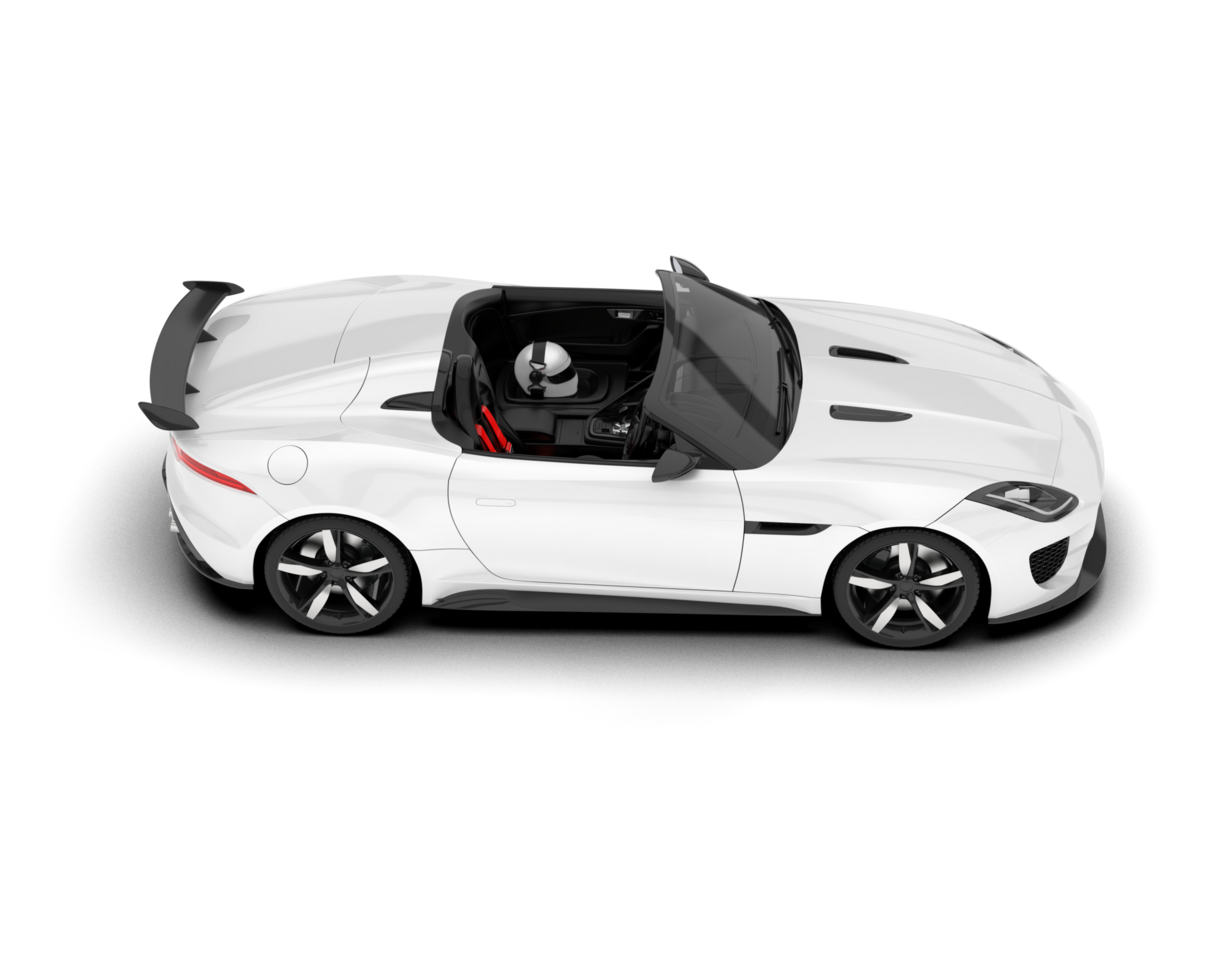 White sport car on transparent background. 3d rendering - illustration png
