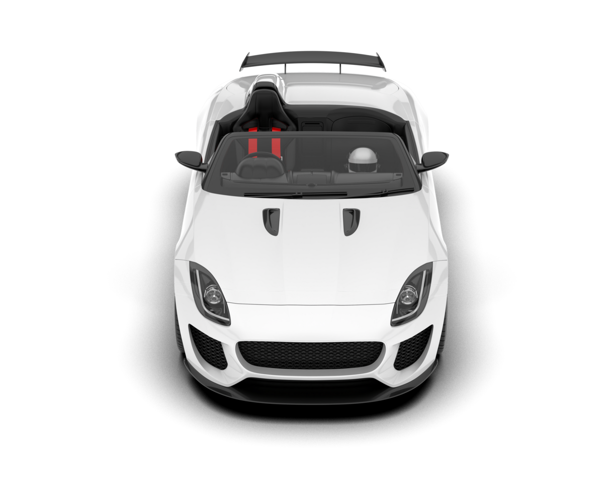 White sport car on transparent background. 3d rendering - illustration png