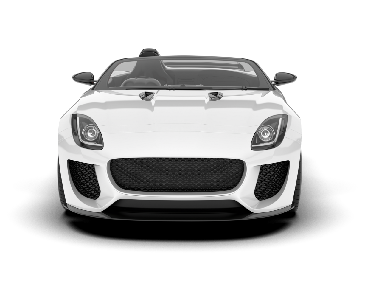White sport car on transparent background. 3d rendering - illustration png