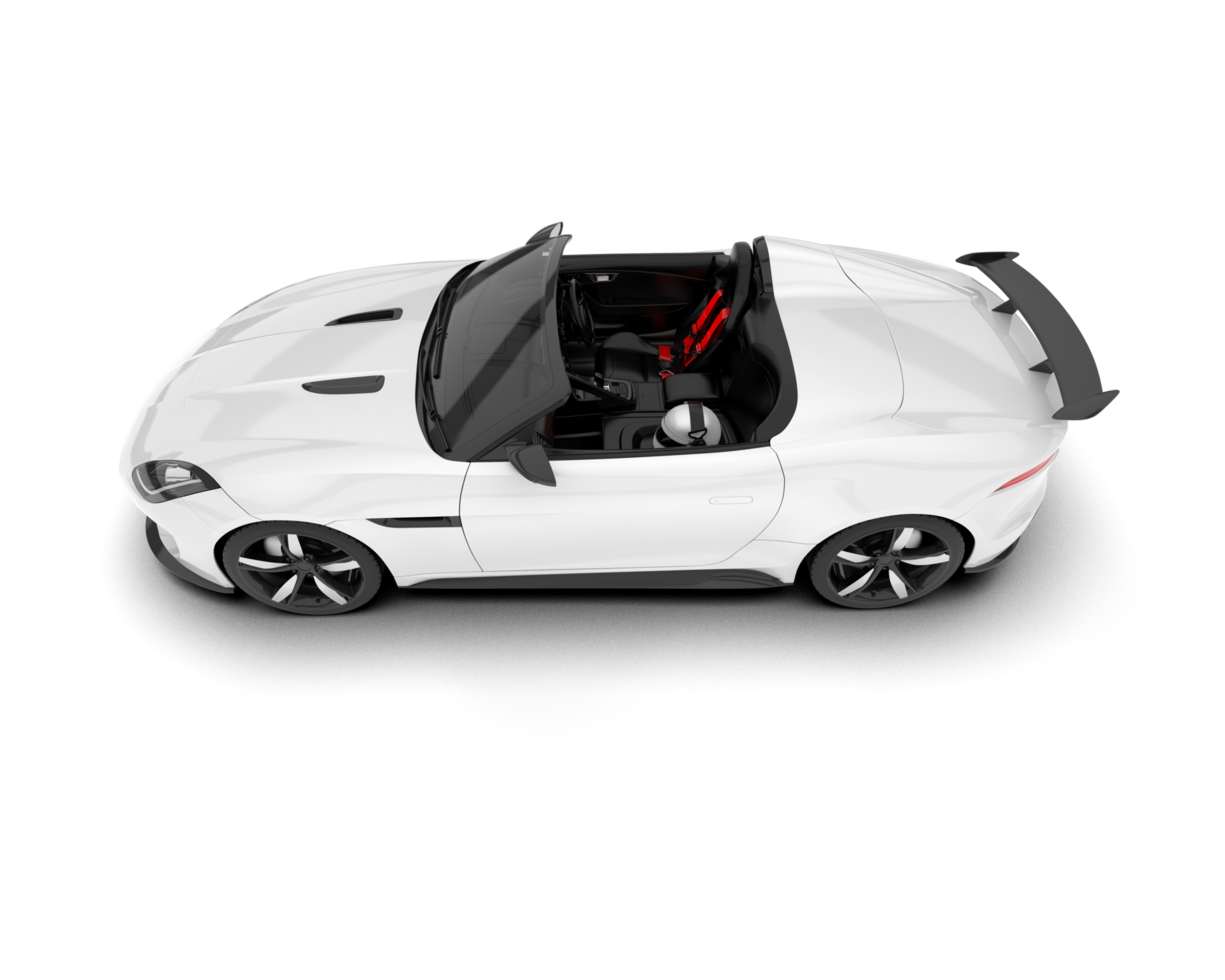 White sport car on transparent background. 3d rendering - illustration png