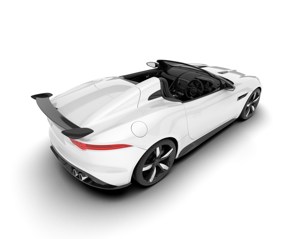 White sport car on transparent background. 3d rendering - illustration png