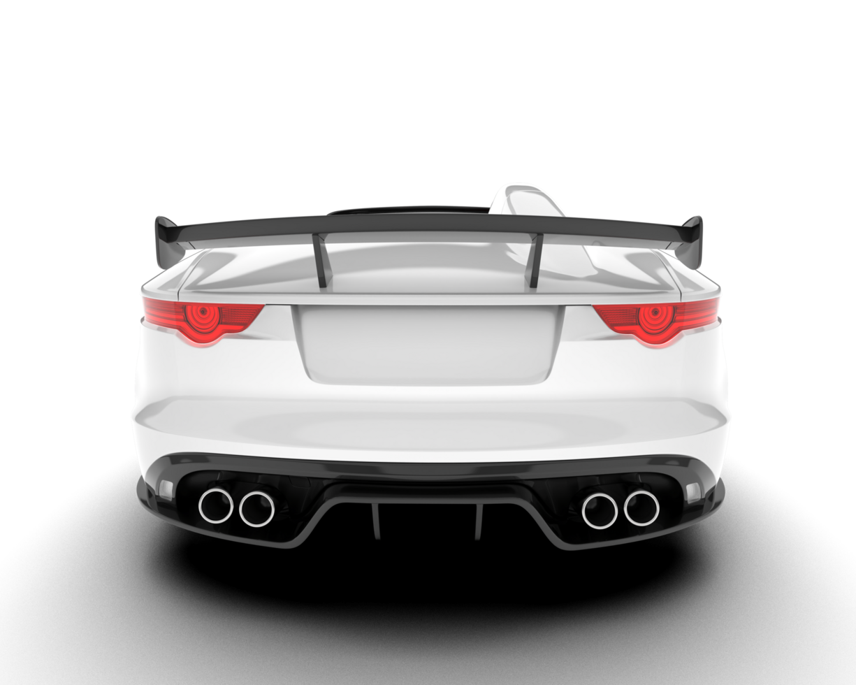 White sport car on transparent background. 3d rendering - illustration png
