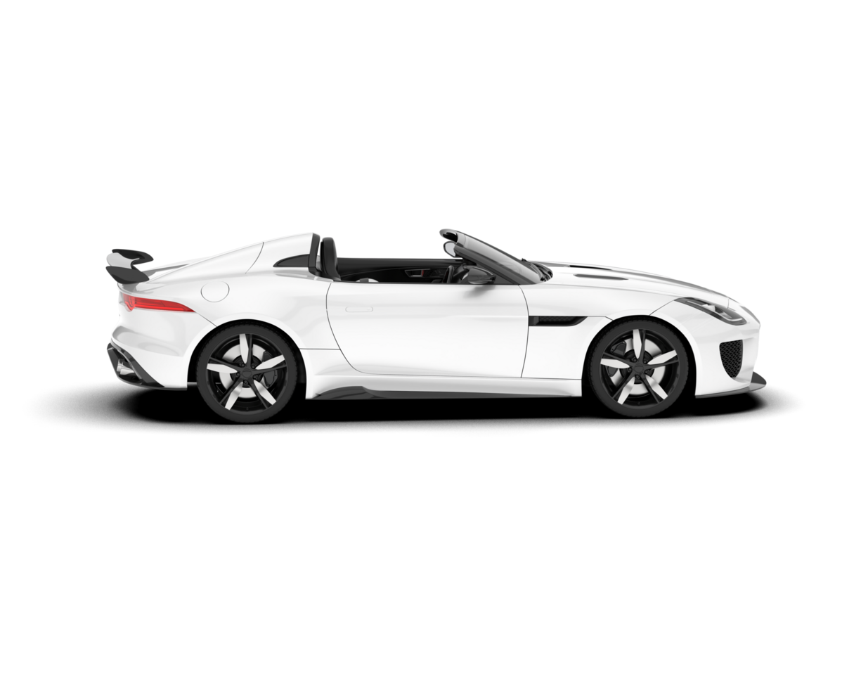 White sport car on transparent background. 3d rendering - illustration png