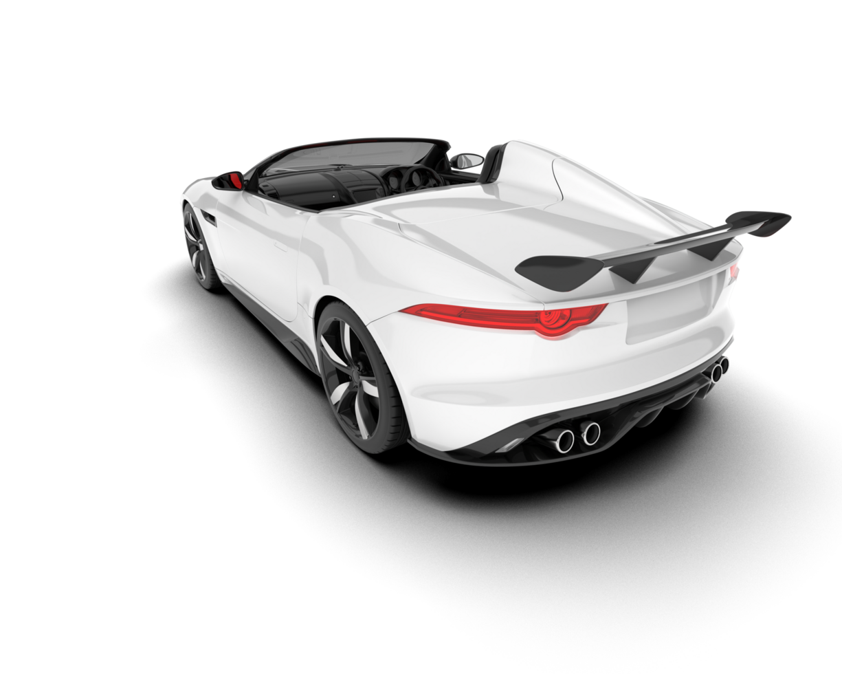 White sport car on transparent background. 3d rendering - illustration png