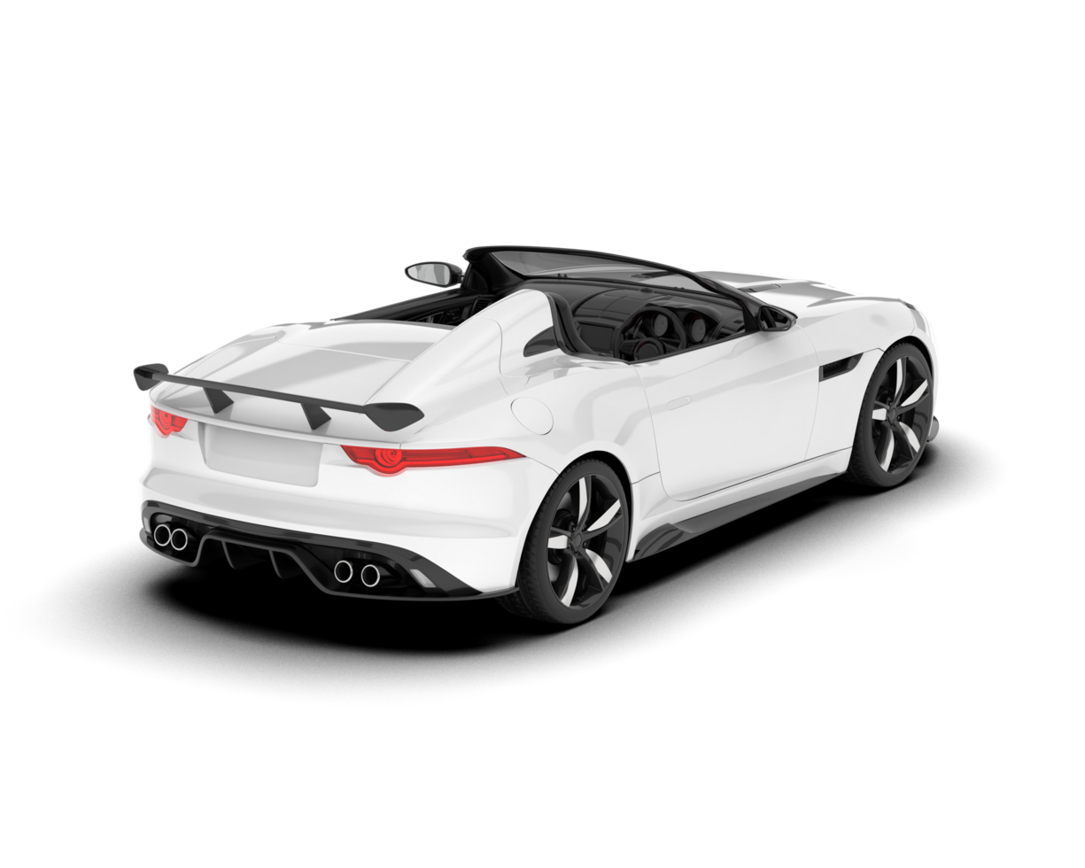 White sport car on transparent background. 3d rendering - illustration png