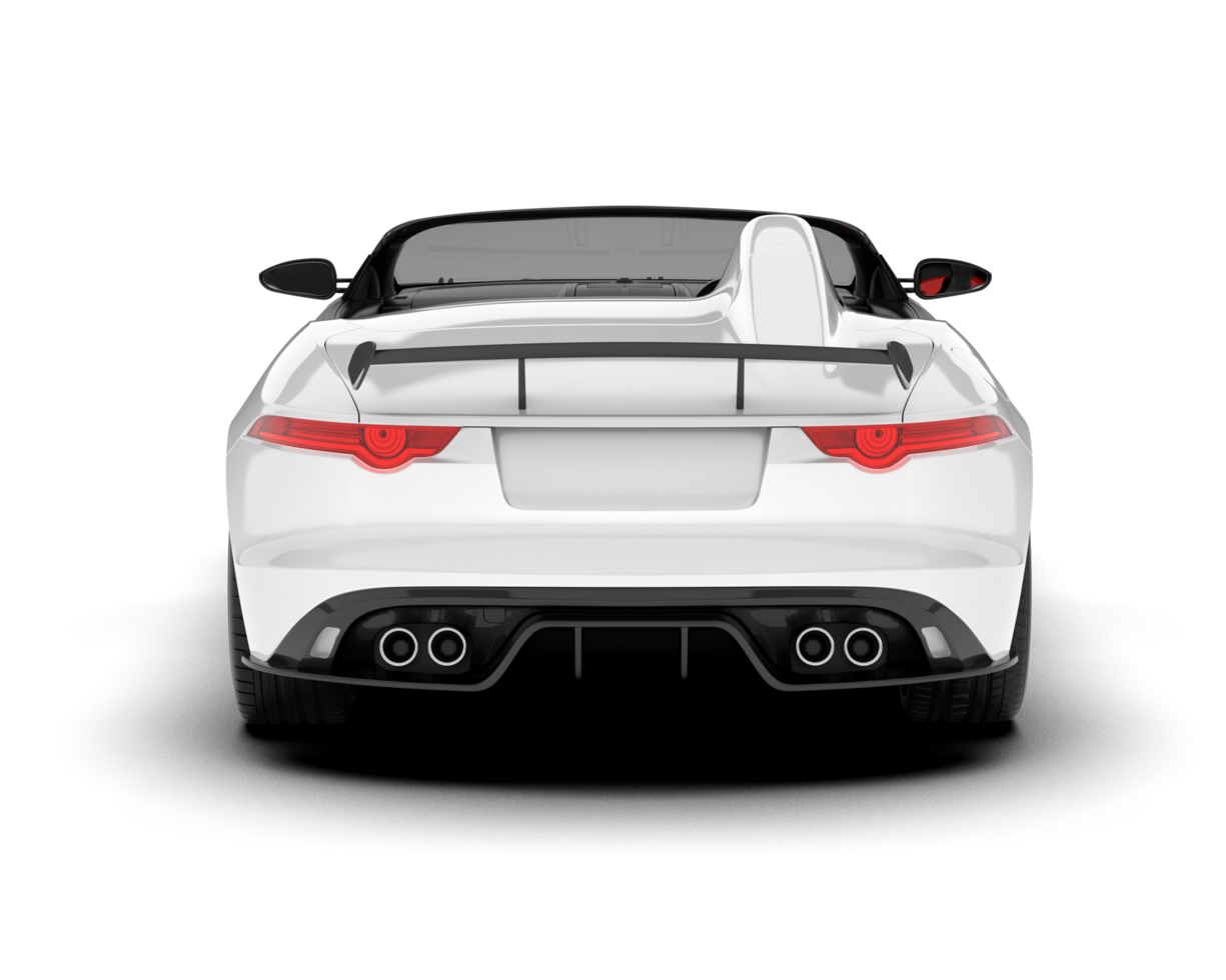 White sport car on transparent background. 3d rendering - illustration png