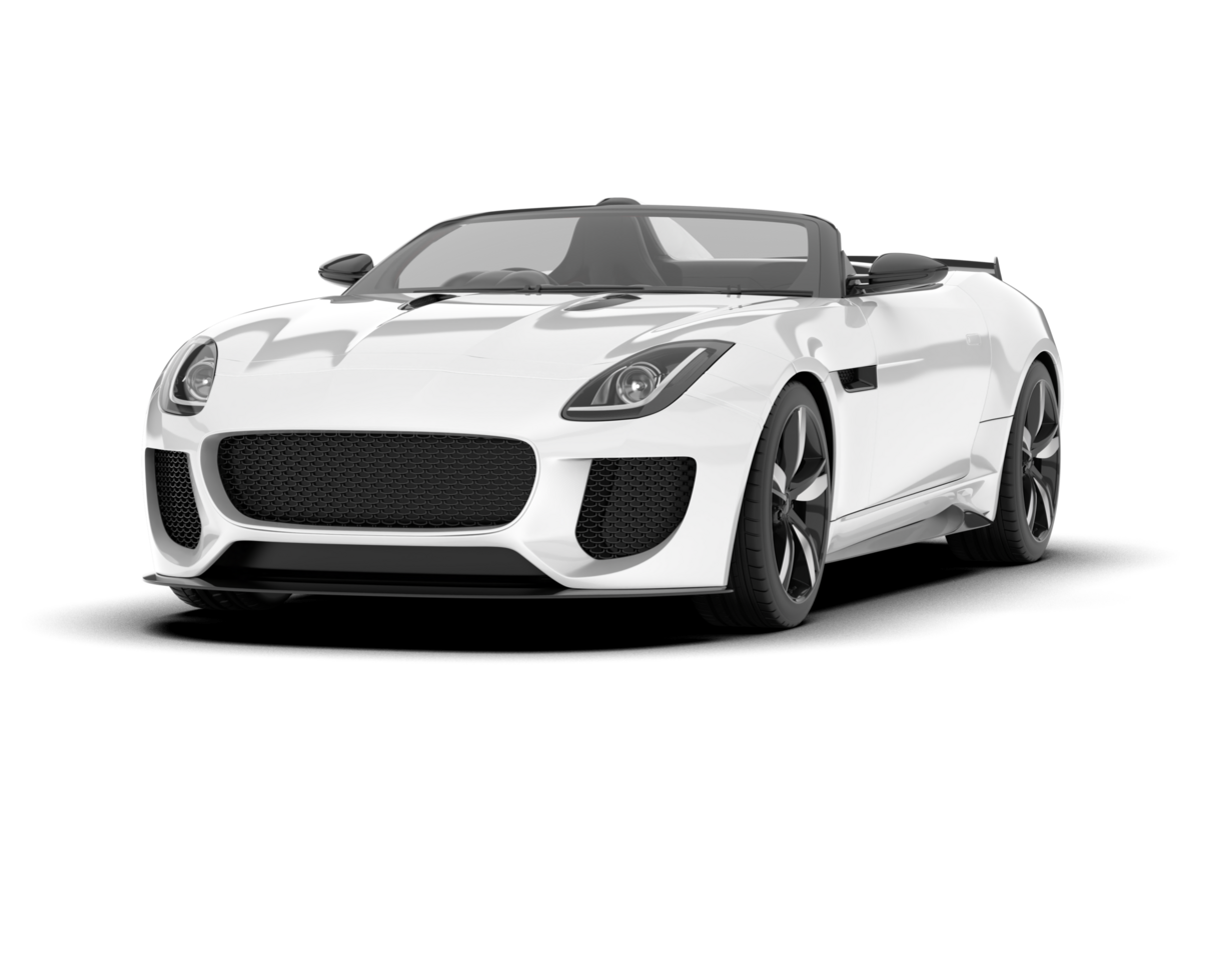 White sport car on transparent background. 3d rendering - illustration png