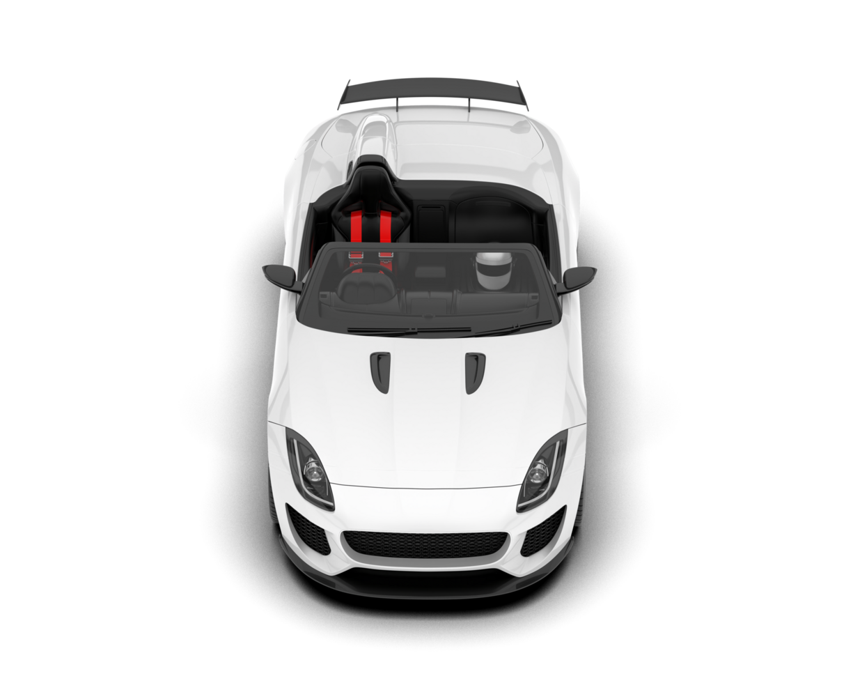 White sport car on transparent background. 3d rendering - illustration png