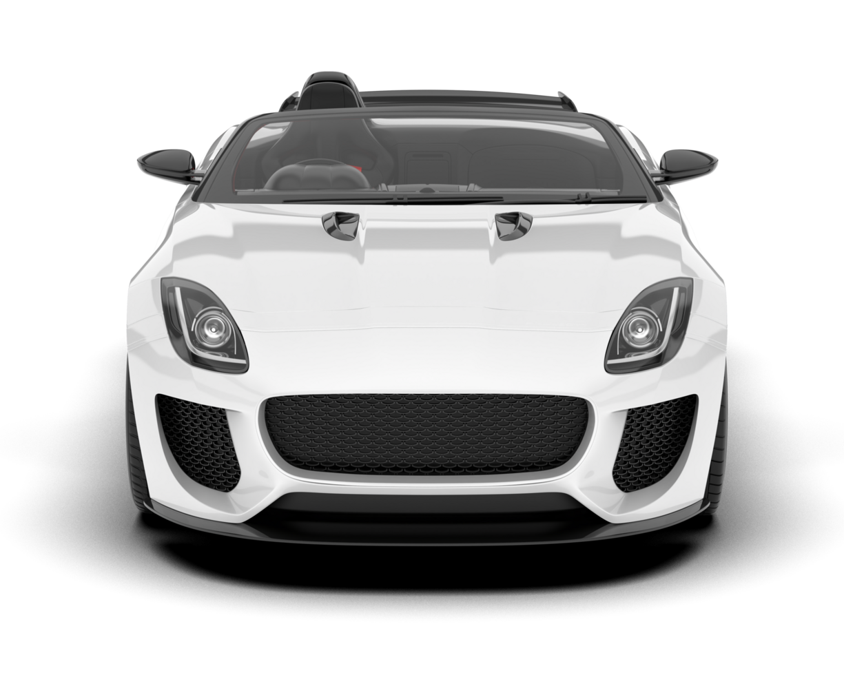 White sport car on transparent background. 3d rendering - illustration png