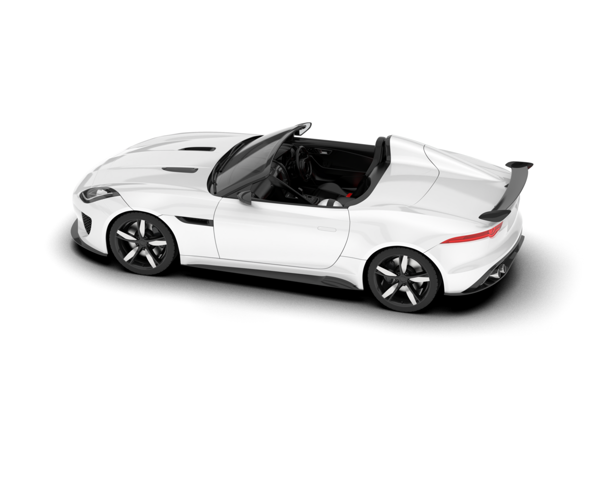 White sport car on transparent background. 3d rendering - illustration png