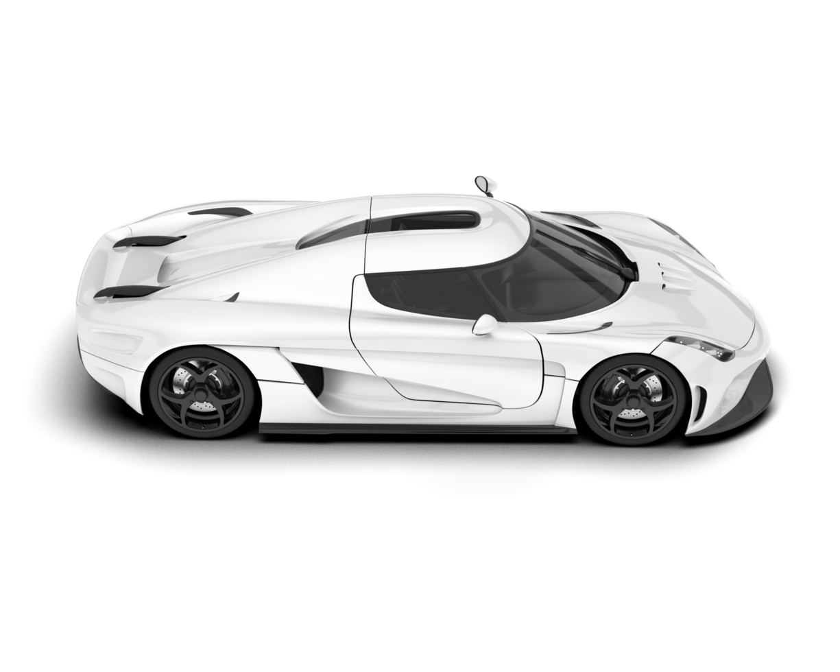 White sport car on transparent background. 3d rendering - illustration png