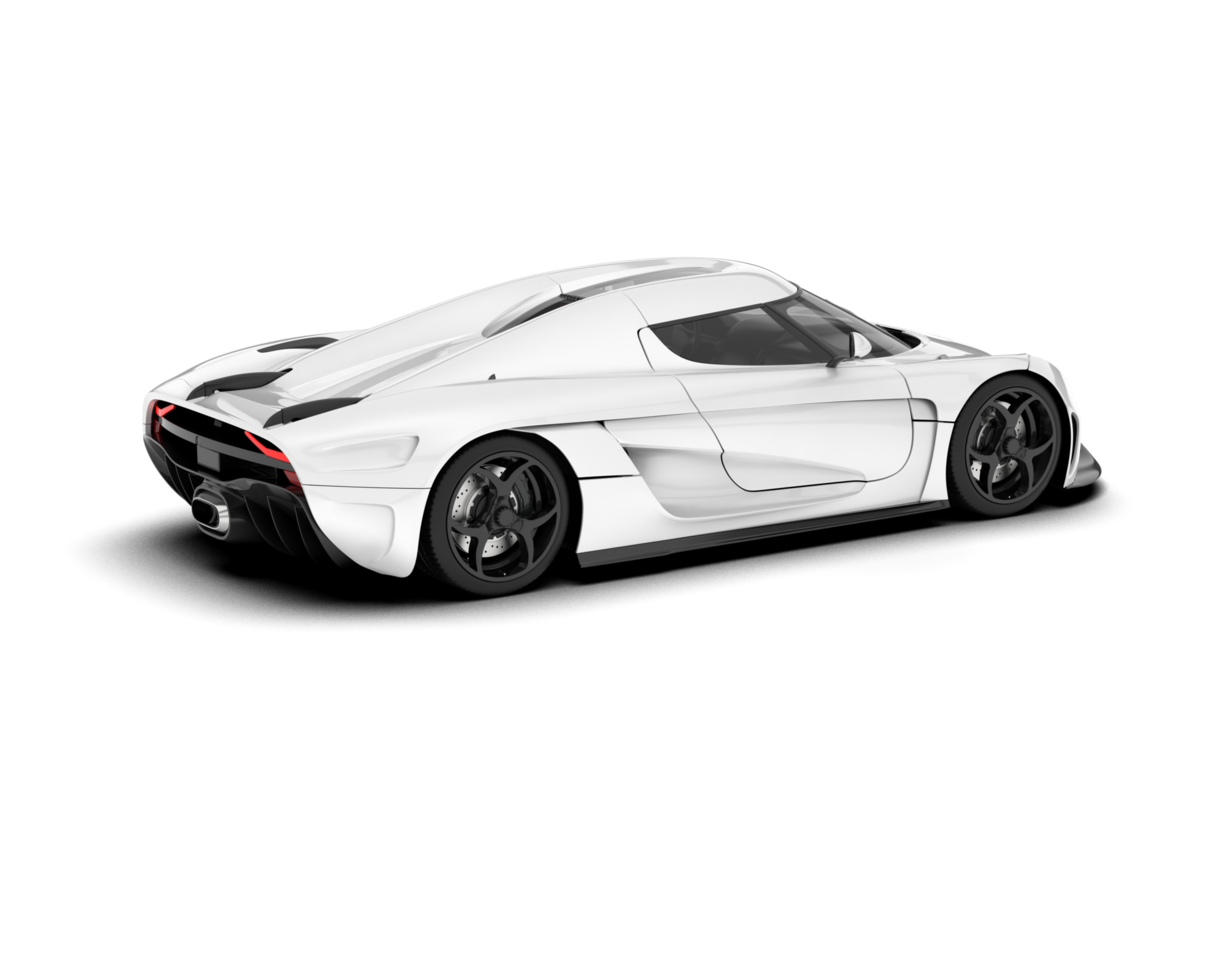 White sport car on transparent background. 3d rendering - illustration png