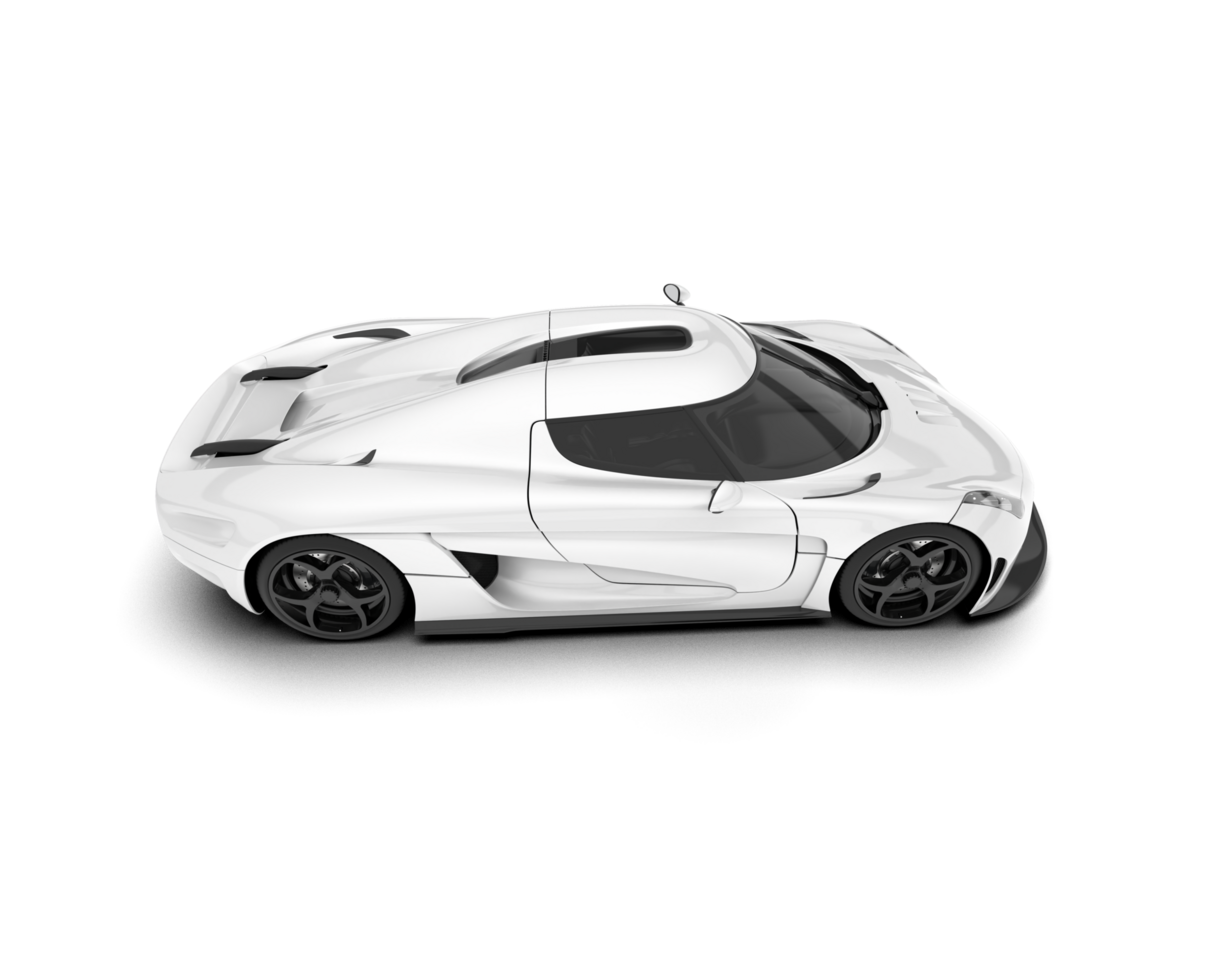 White sport car on transparent background. 3d rendering - illustration png