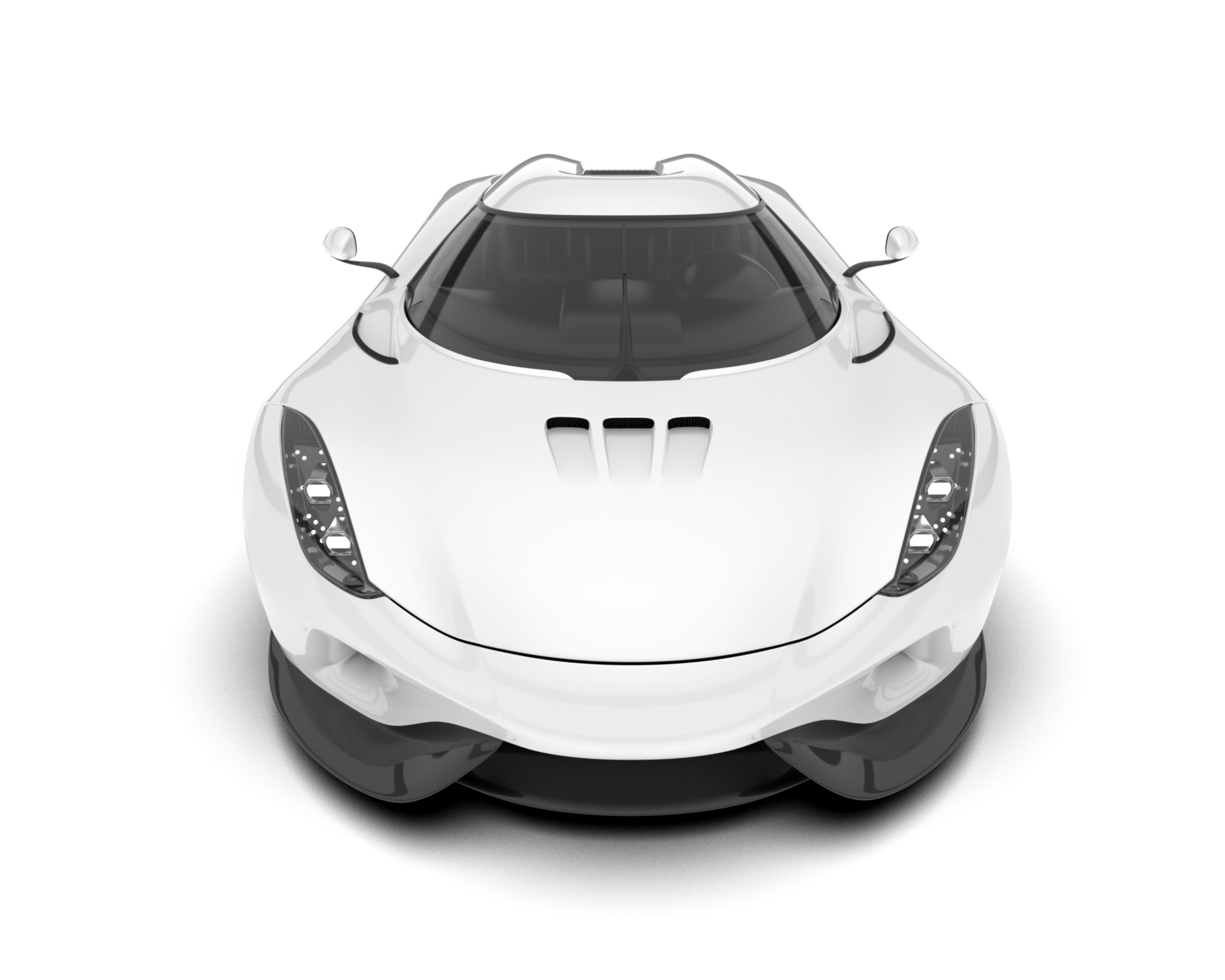 White sport car on transparent background. 3d rendering - illustration png