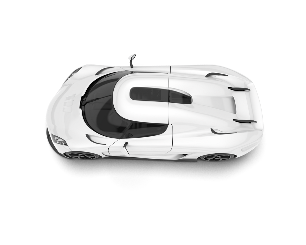 White sport car on transparent background. 3d rendering - illustration png