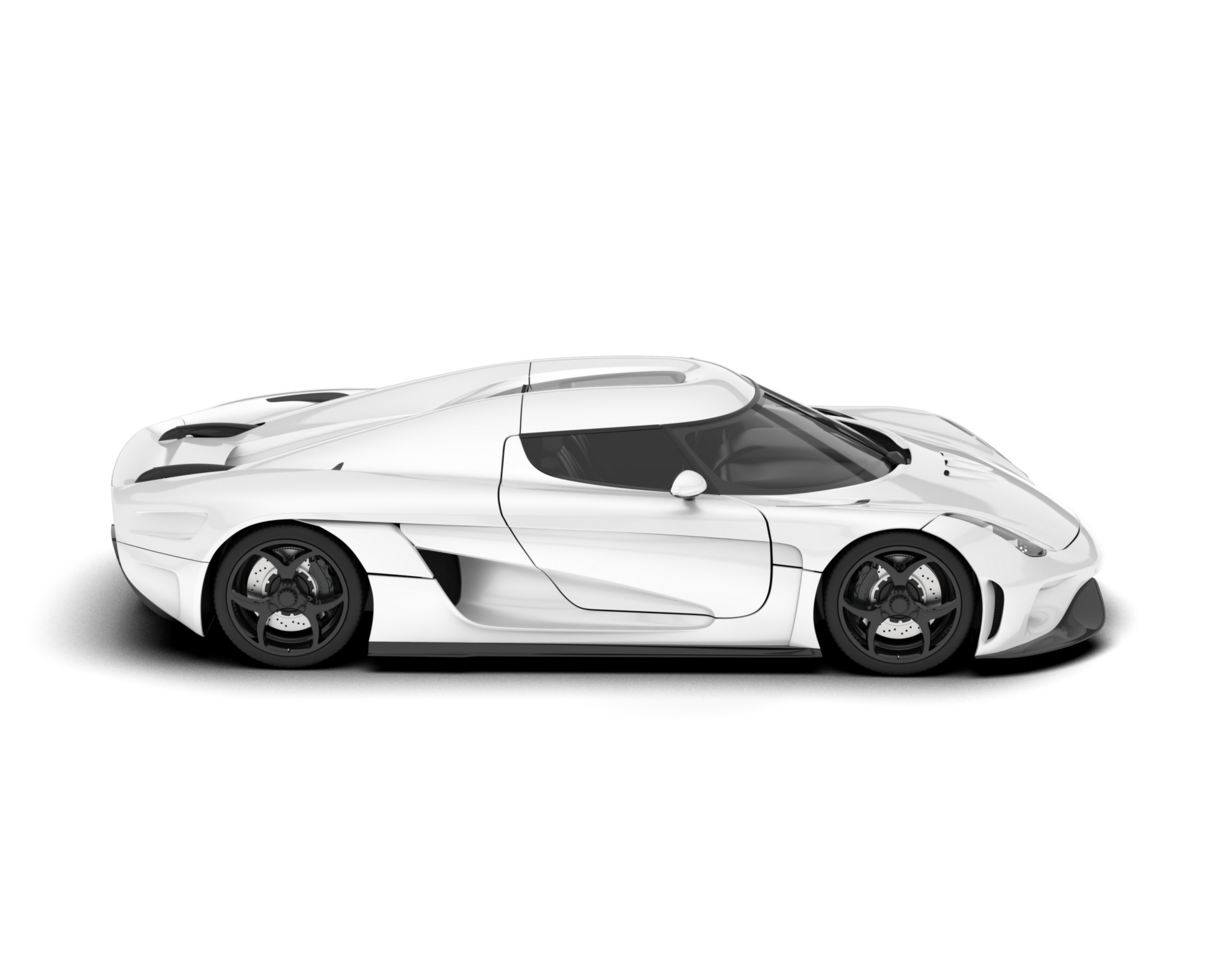 White sport car on transparent background. 3d rendering - illustration png