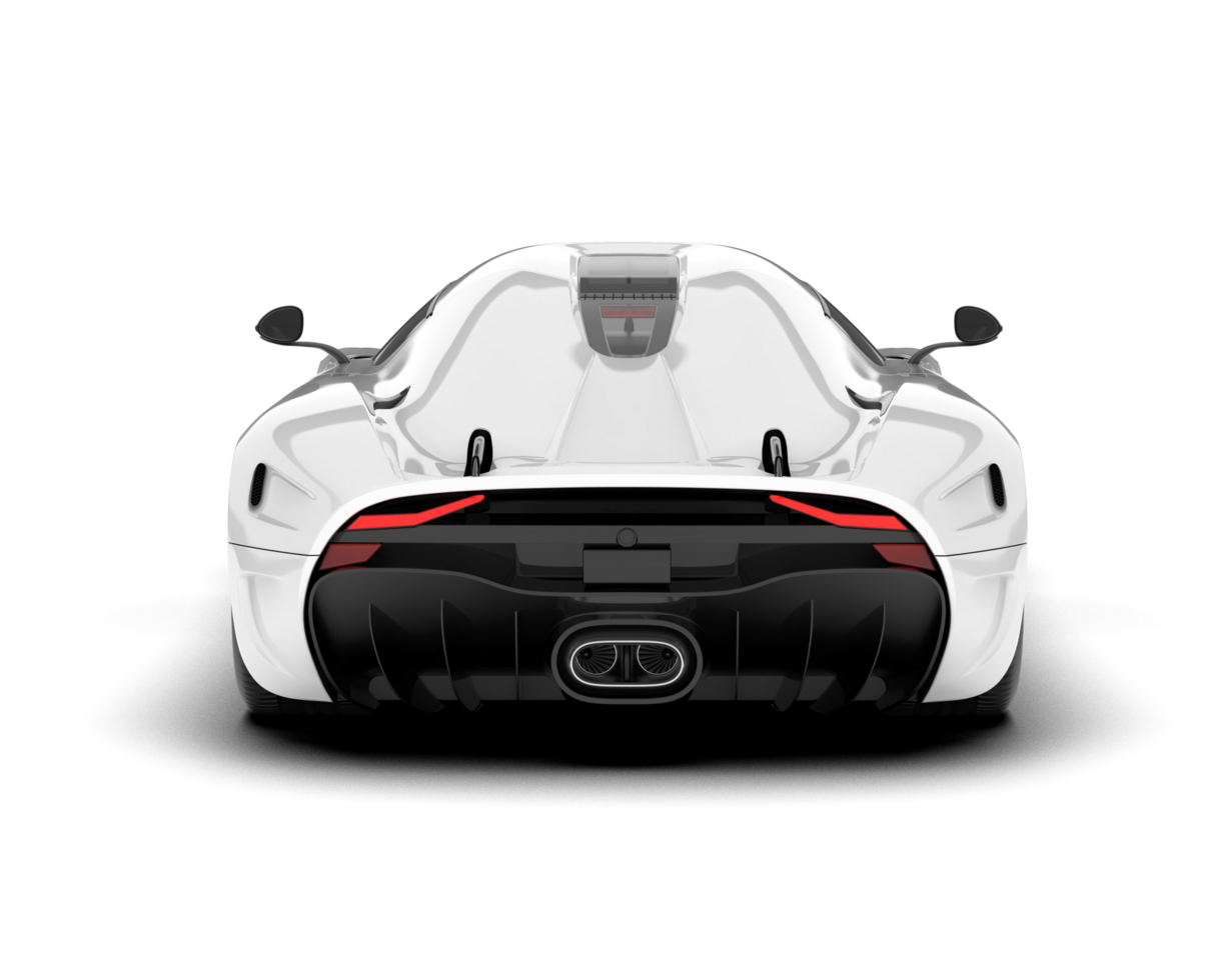 White sport car on transparent background. 3d rendering - illustration png