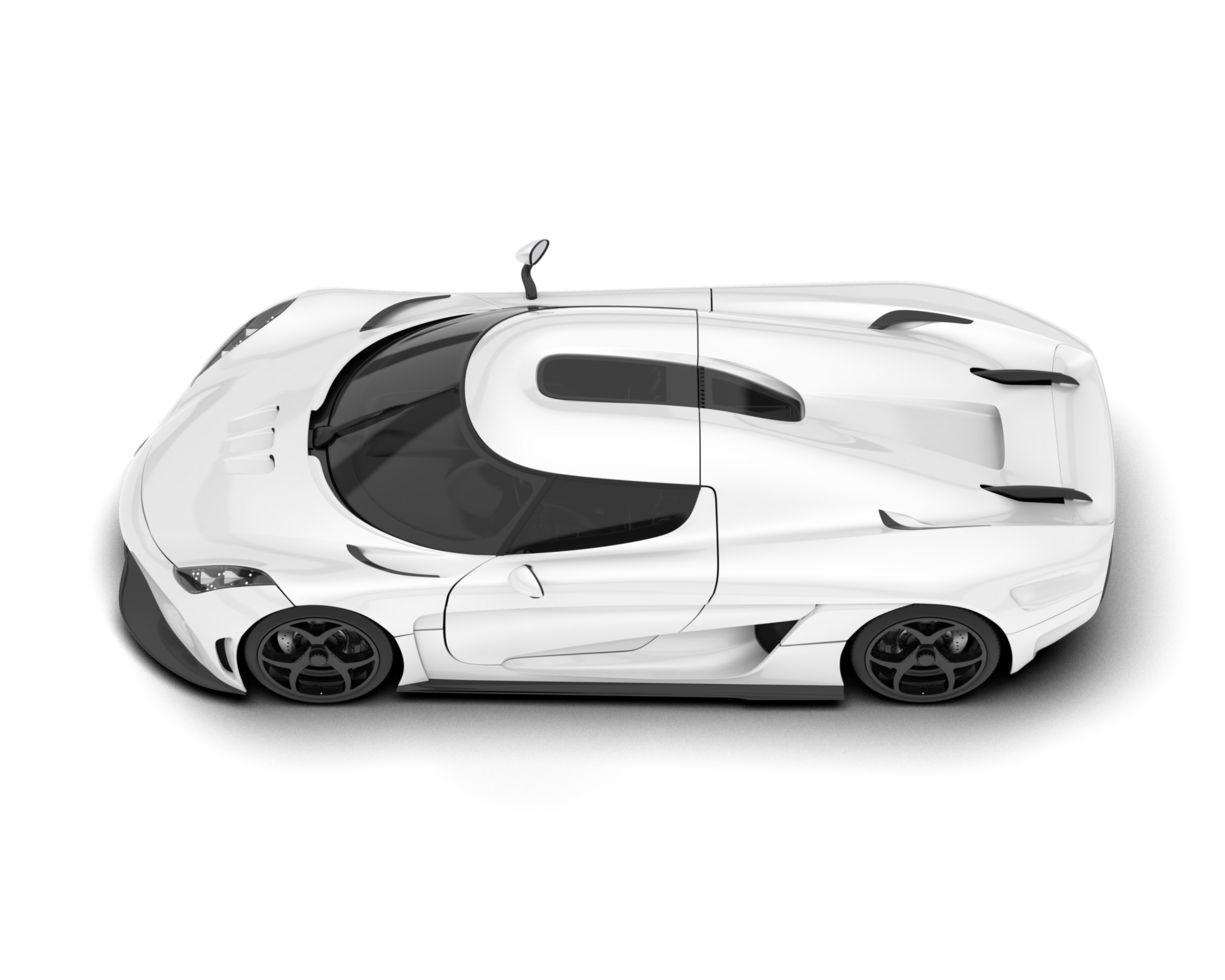 White sport car on transparent background. 3d rendering - illustration png