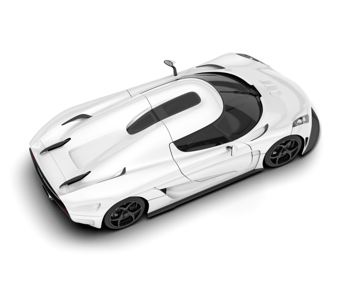 White sport car on transparent background. 3d rendering - illustration png
