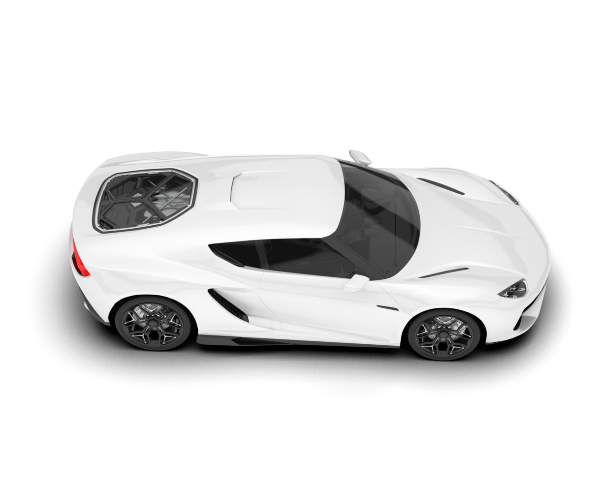 White sport car on transparent background. 3d rendering - illustration png