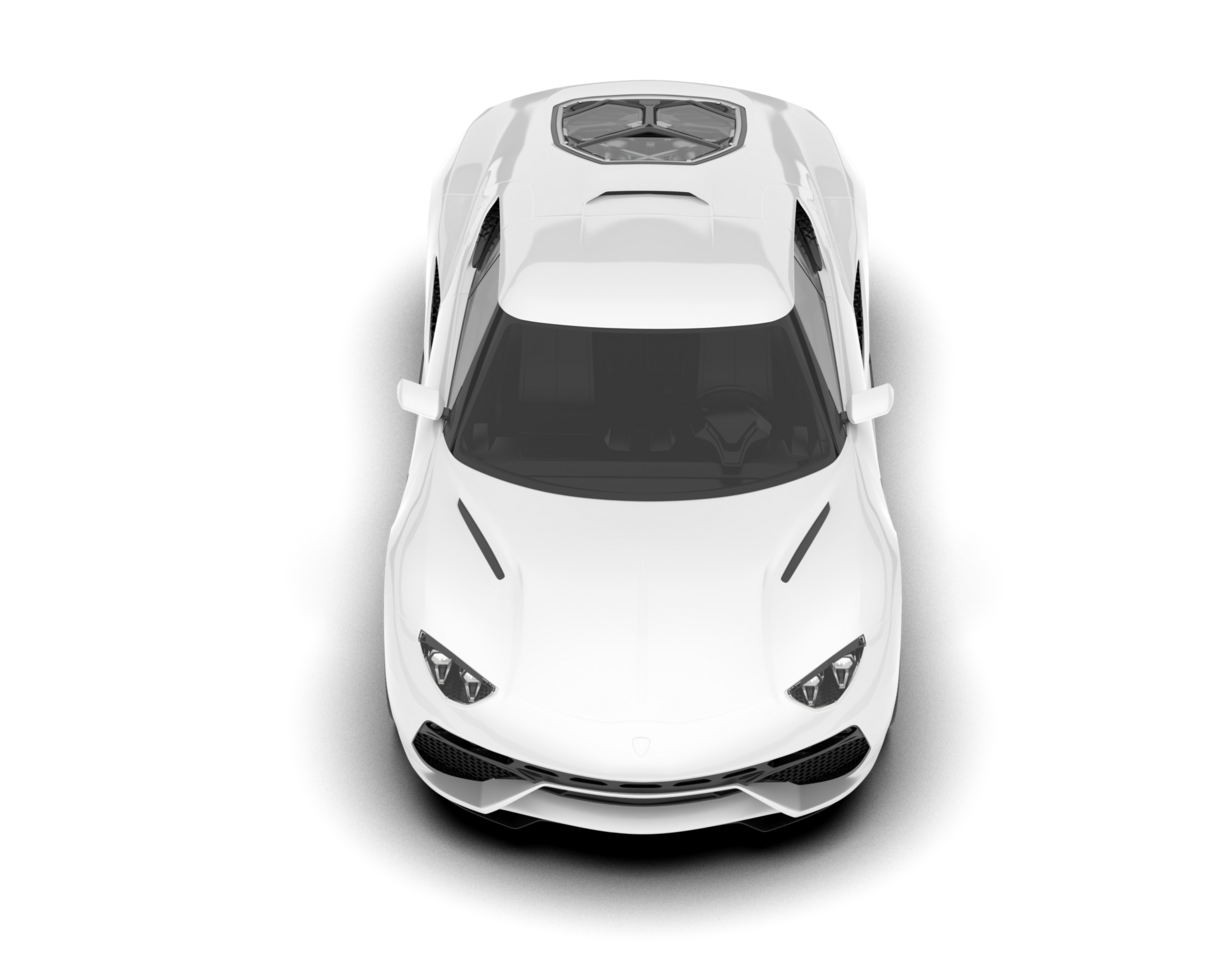 White sport car on transparent background. 3d rendering - illustration png