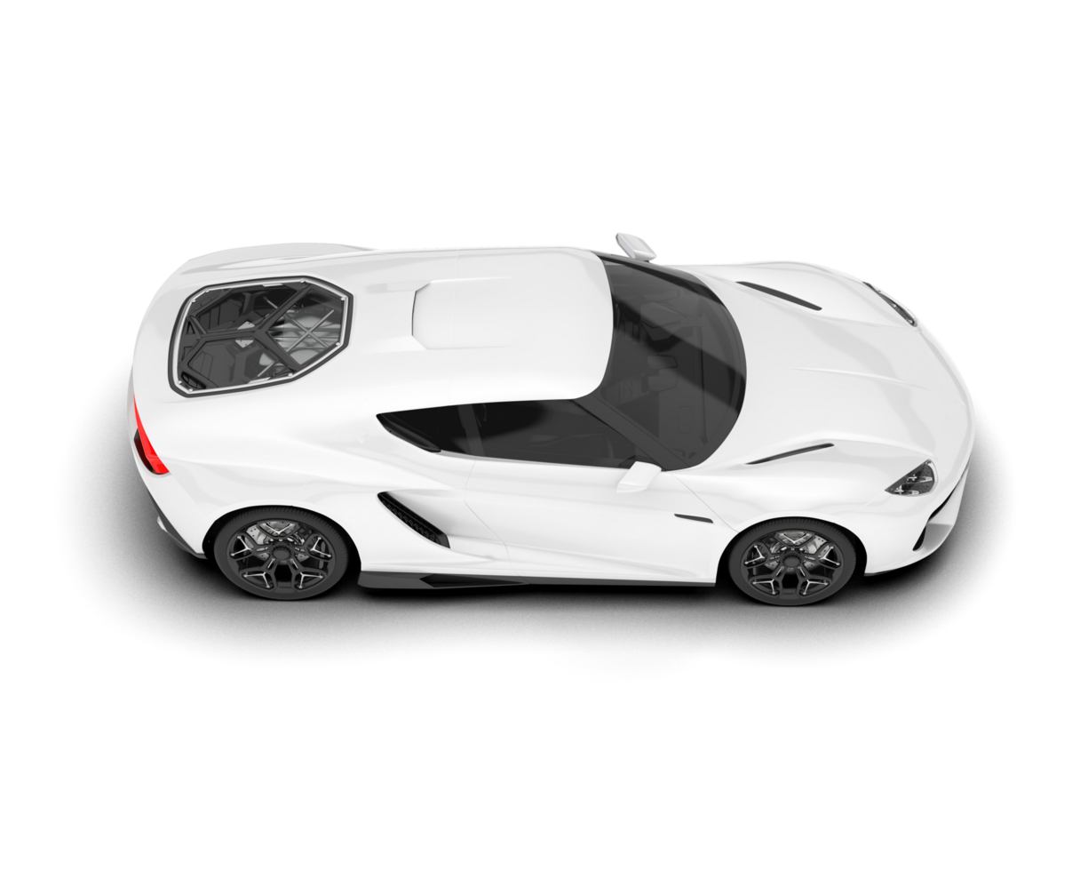 White sport car on transparent background. 3d rendering - illustration png