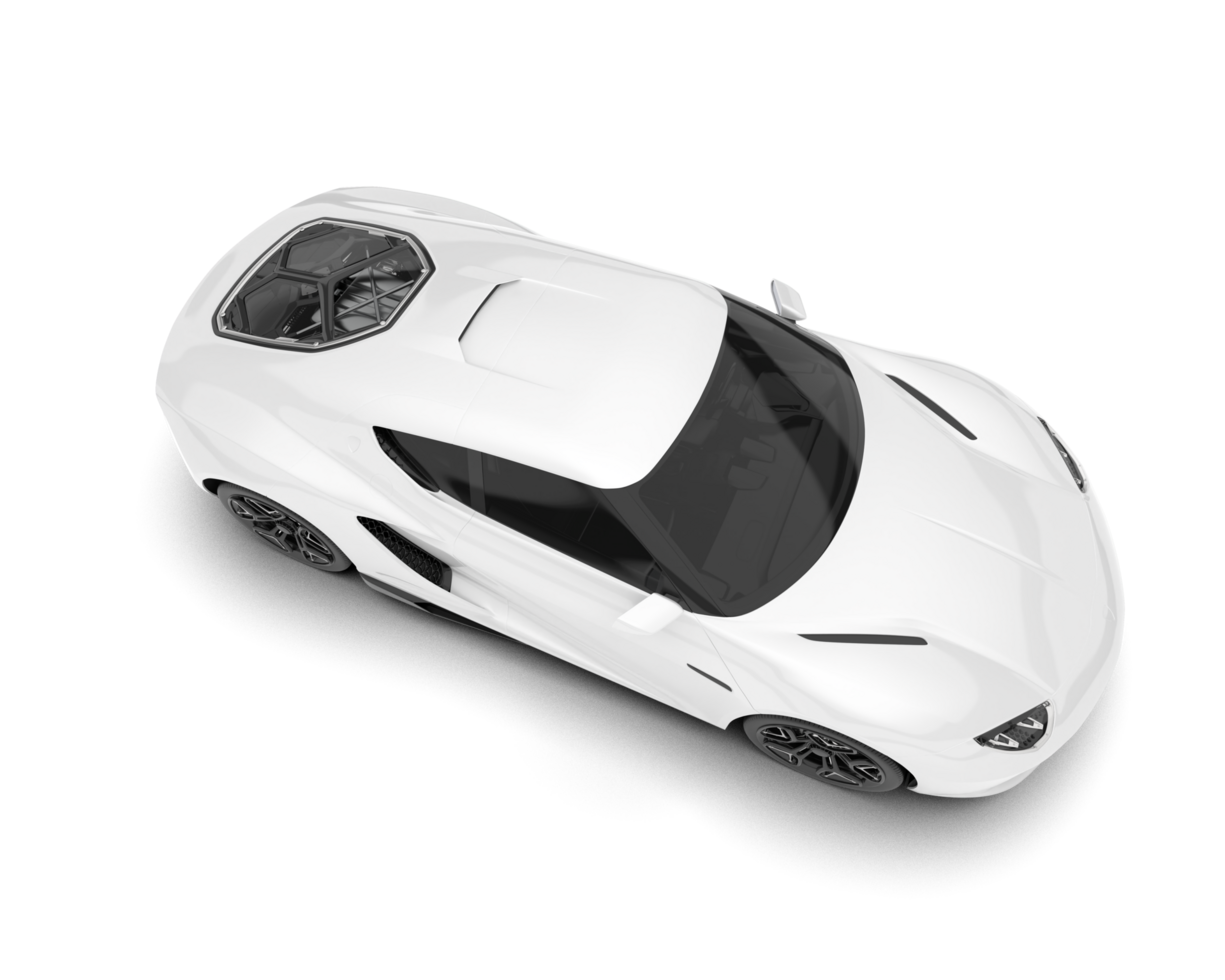 White sport car on transparent background. 3d rendering - illustration png