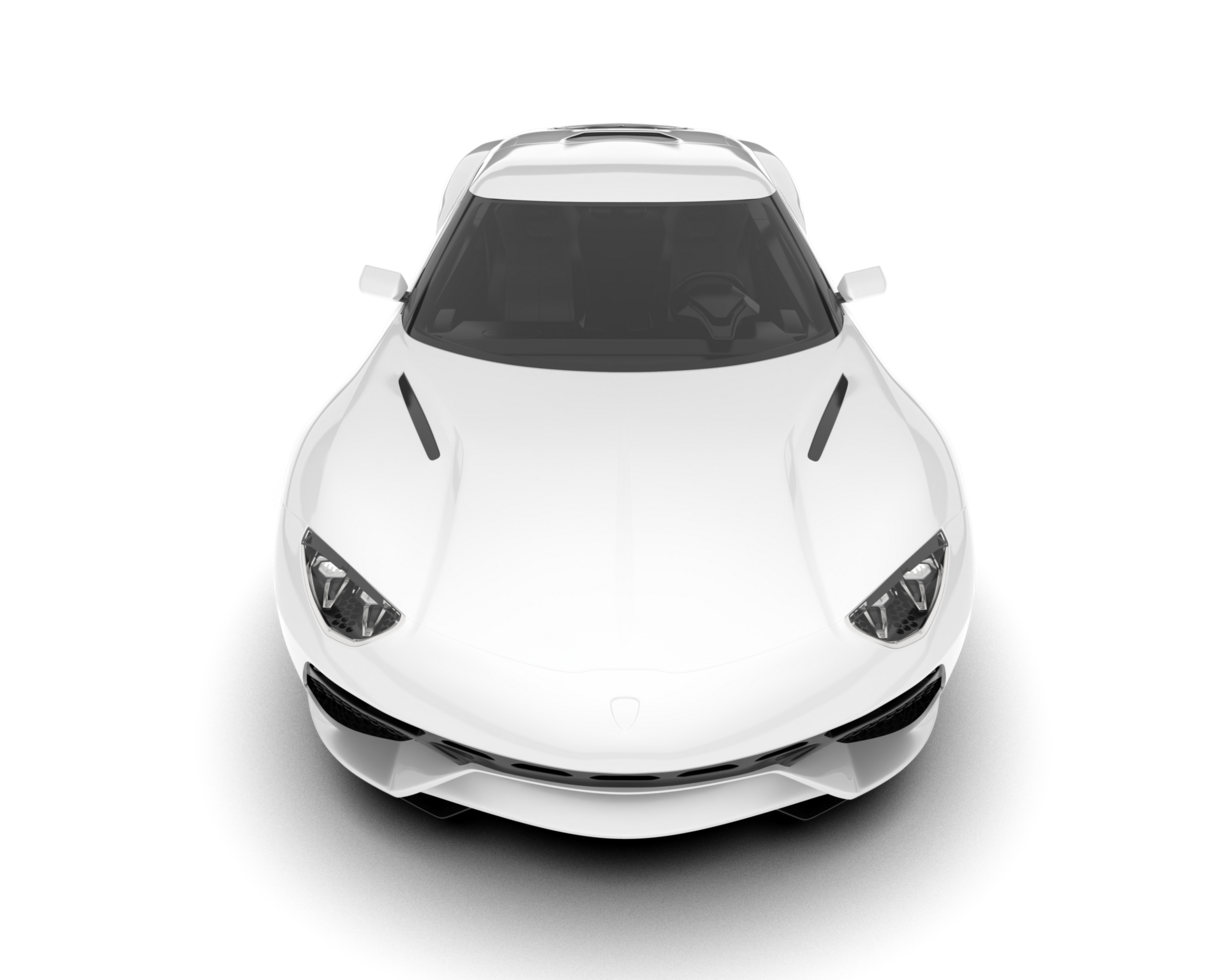 White sport car on transparent background. 3d rendering - illustration png