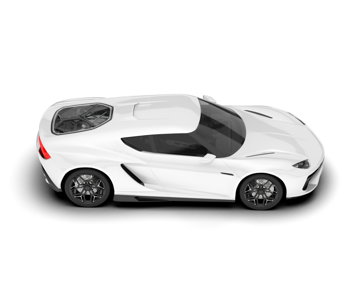 White sport car on transparent background. 3d rendering - illustration png