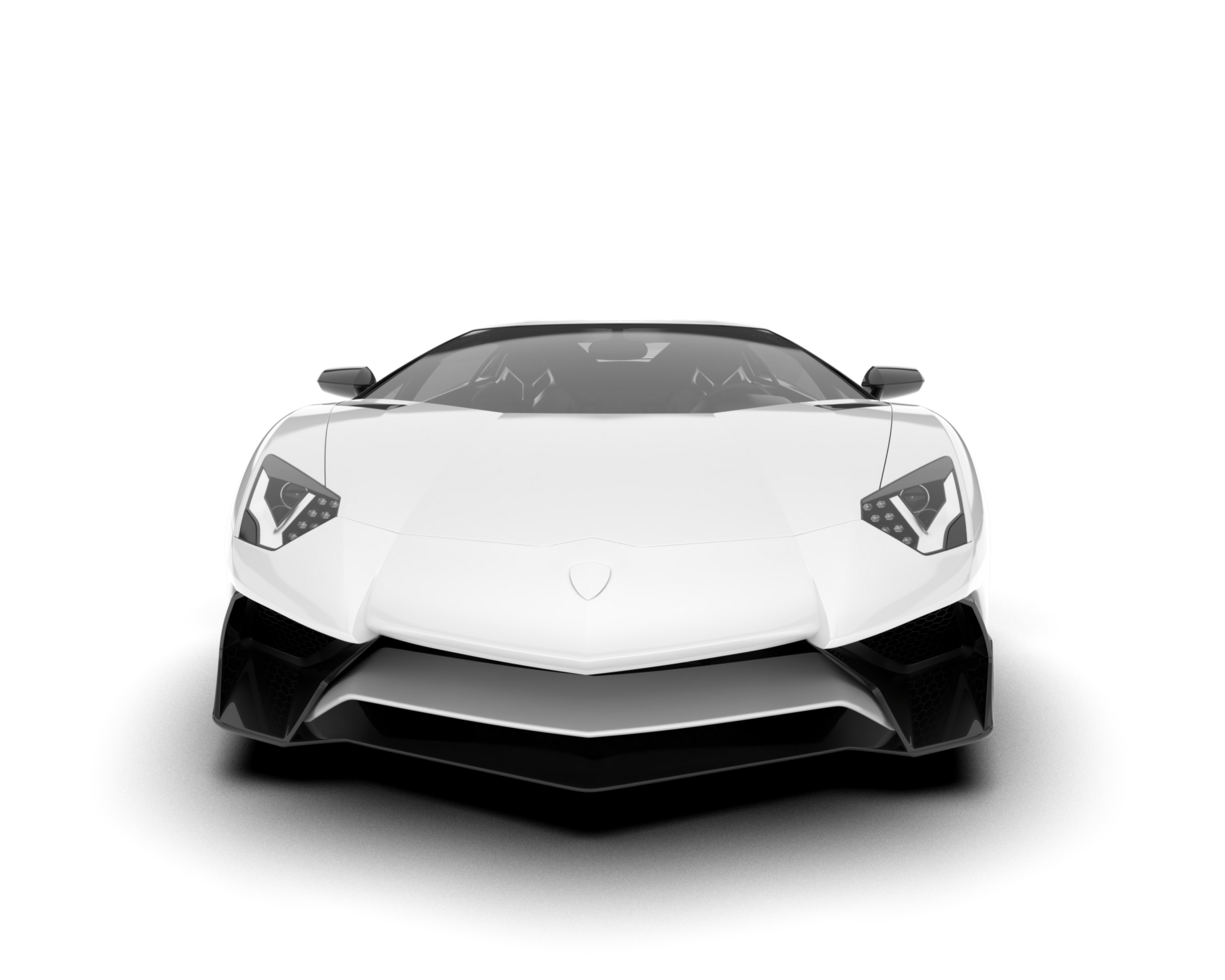 White sport car on transparent background. 3d rendering - illustration png