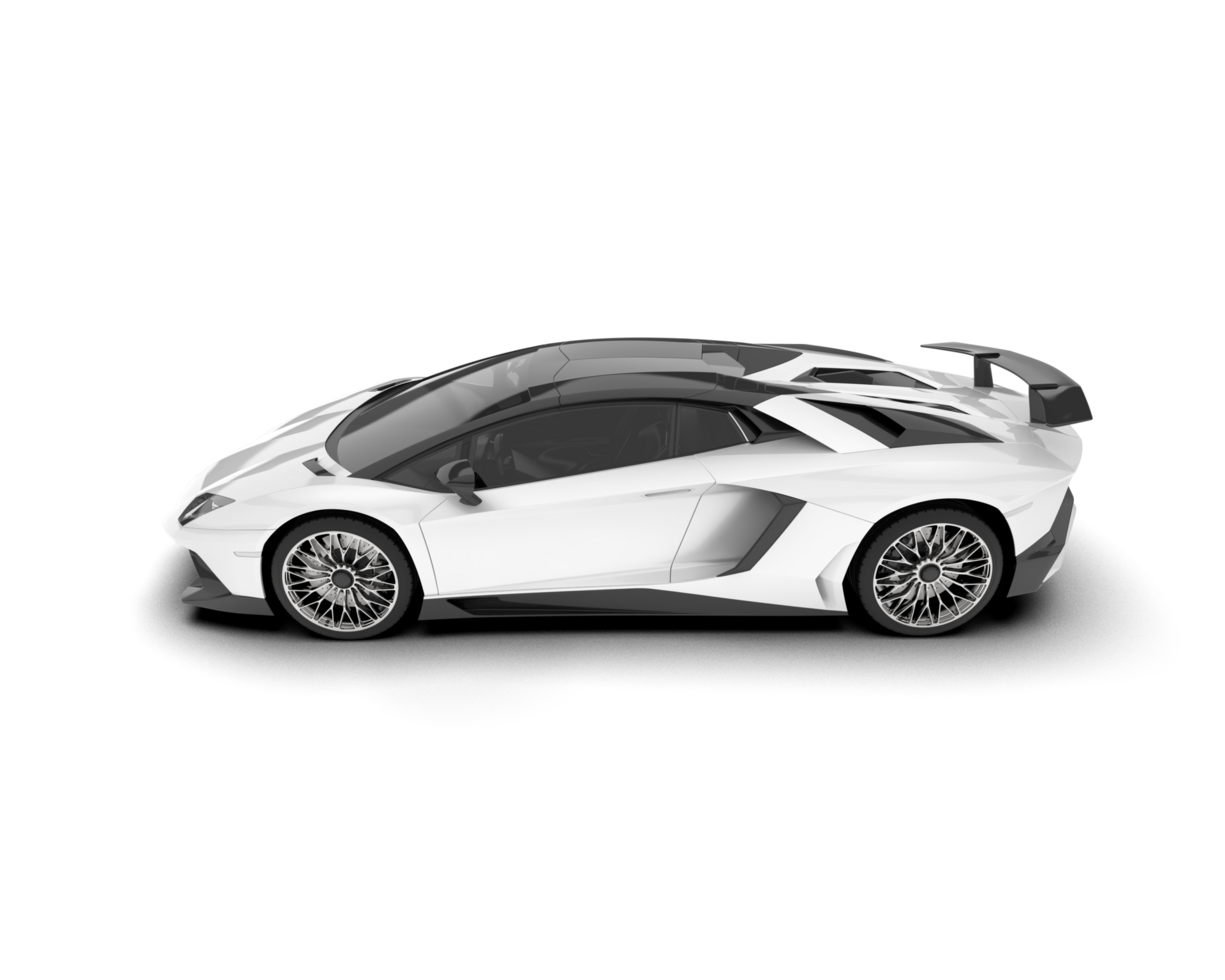 White sport car on transparent background. 3d rendering - illustration png