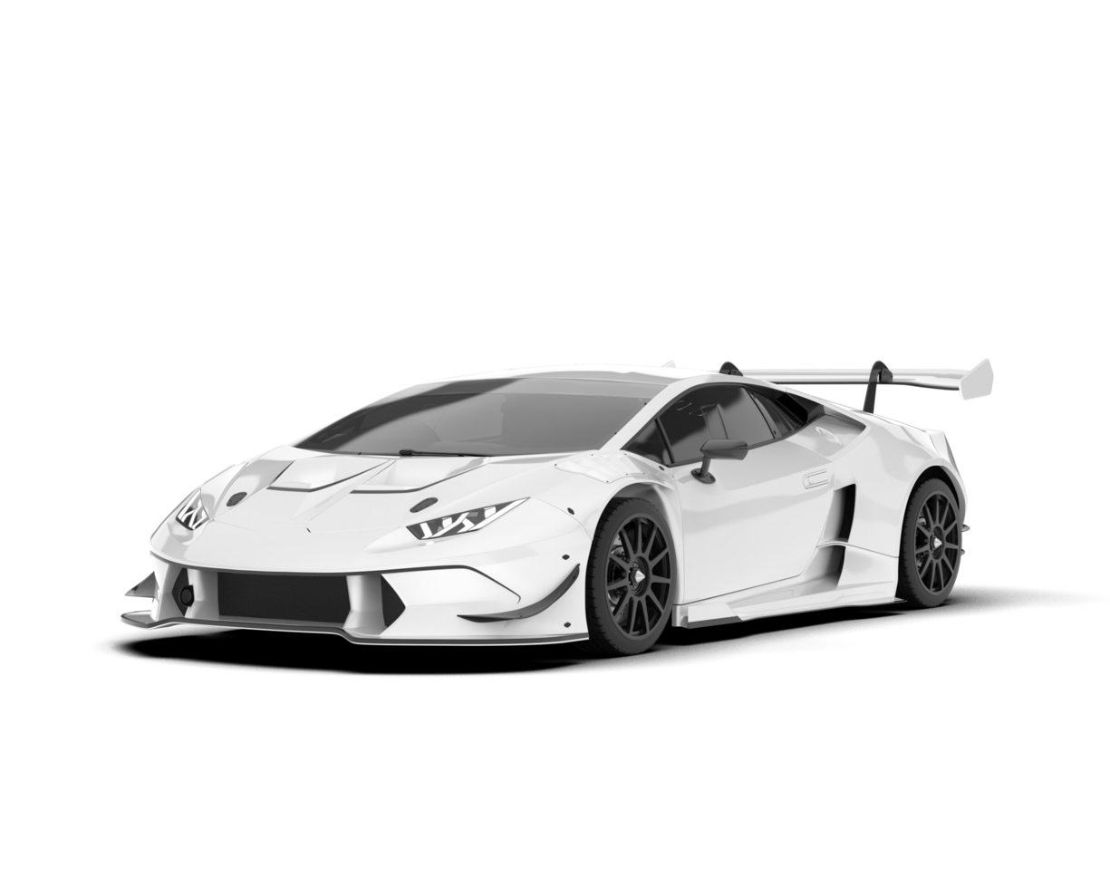 White sport car on transparent background. 3d rendering - illustration png