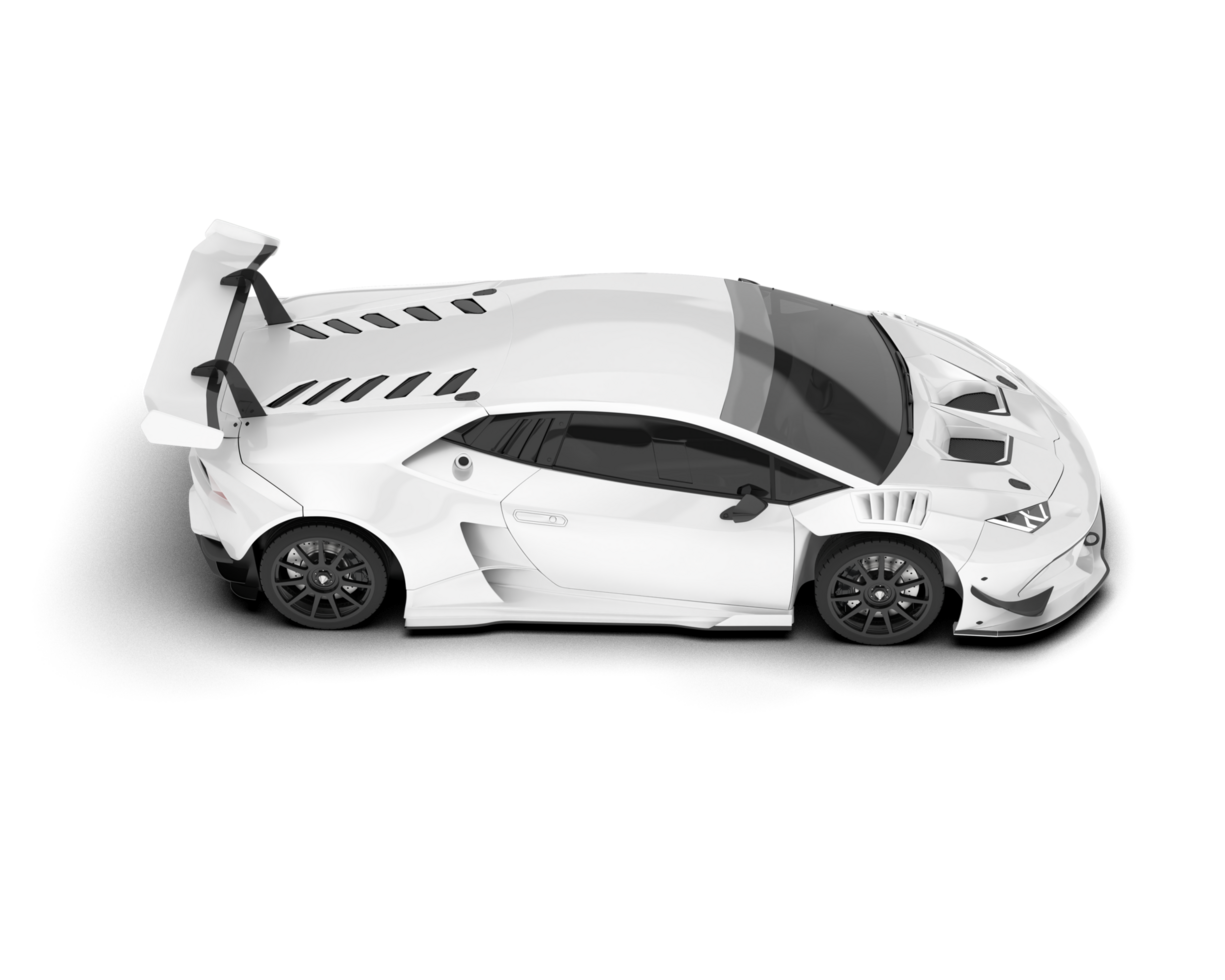 White sport car on transparent background. 3d rendering - illustration png
