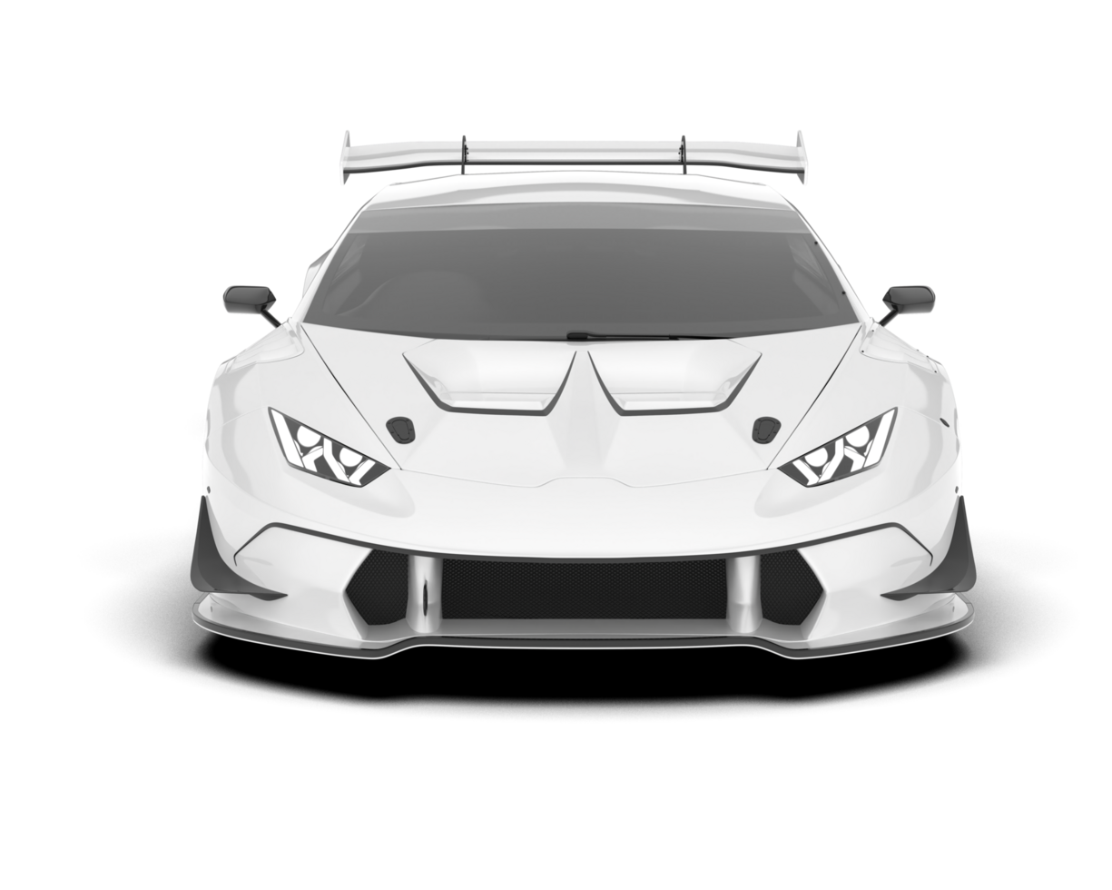 White sport car on transparent background. 3d rendering - illustration png
