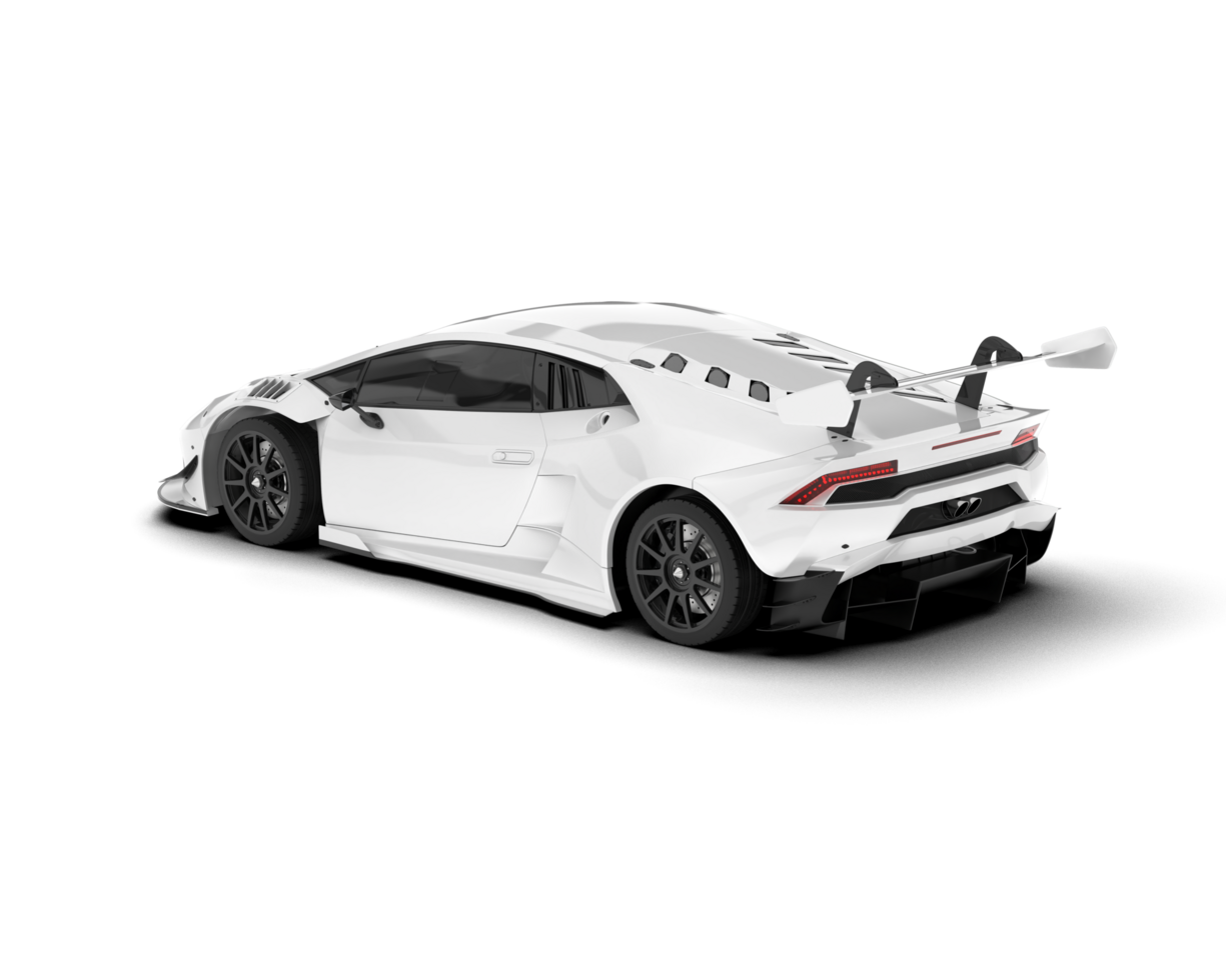 White sport car on transparent background. 3d rendering - illustration png