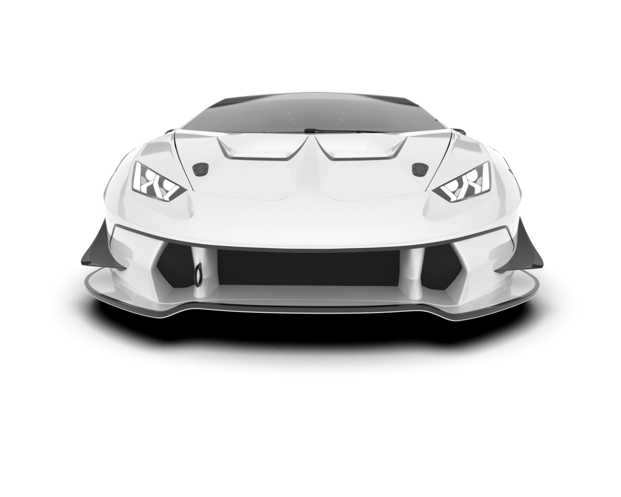 White sport car on transparent background. 3d rendering - illustration png