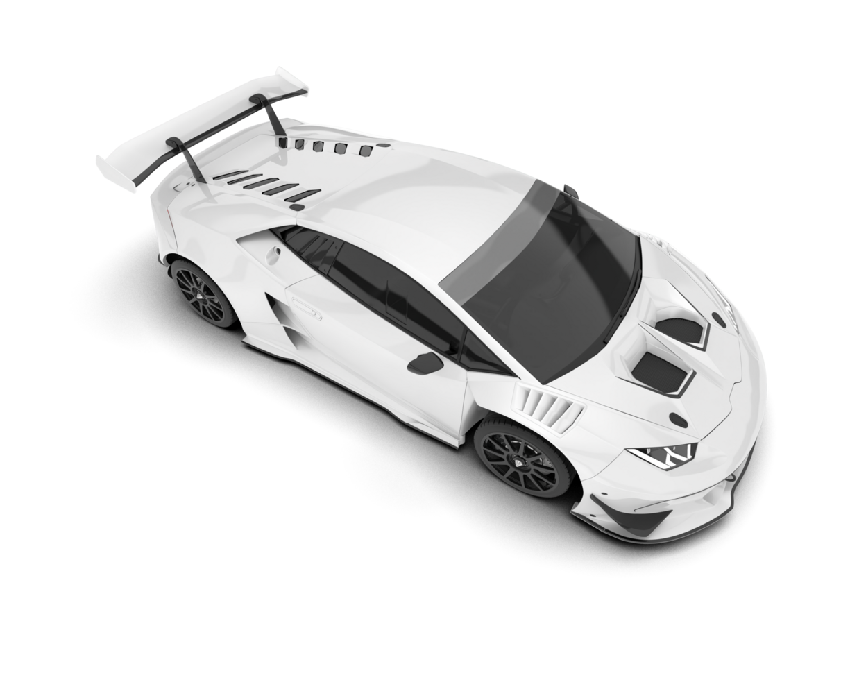 White sport car on transparent background. 3d rendering - illustration png