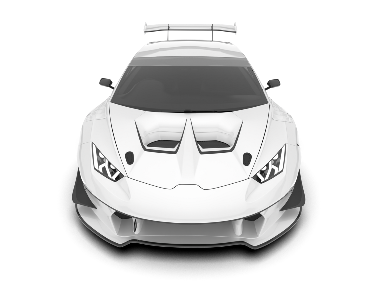White sport car on transparent background. 3d rendering - illustration png