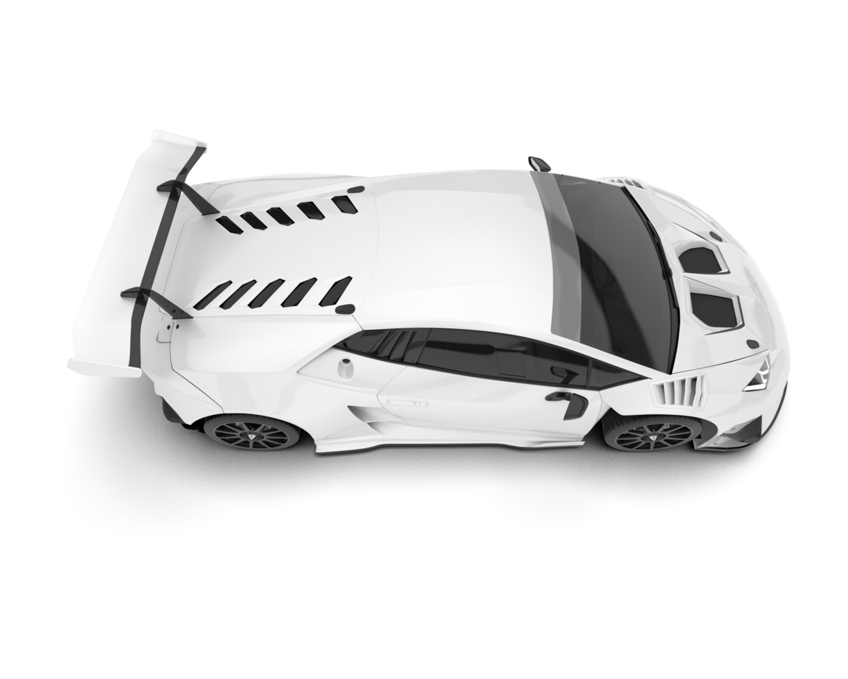 White sport car on transparent background. 3d rendering - illustration png