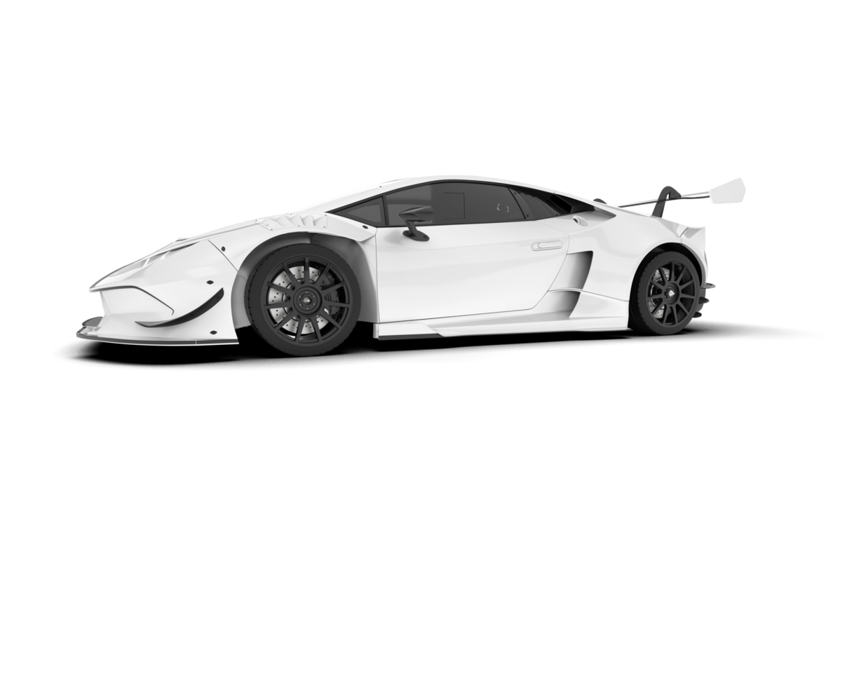 White sport car on transparent background. 3d rendering - illustration png