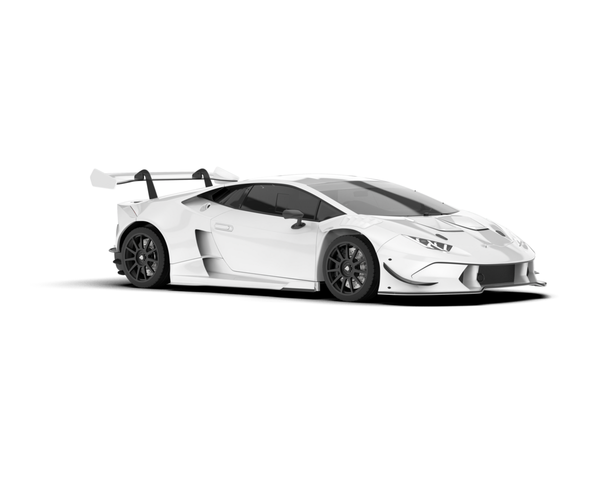 White sport car on transparent background. 3d rendering - illustration png