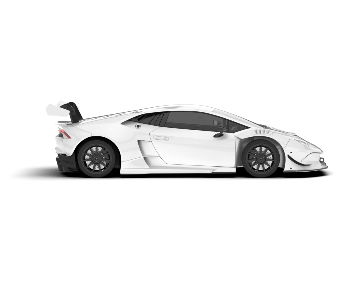 White sport car on transparent background. 3d rendering - illustration png