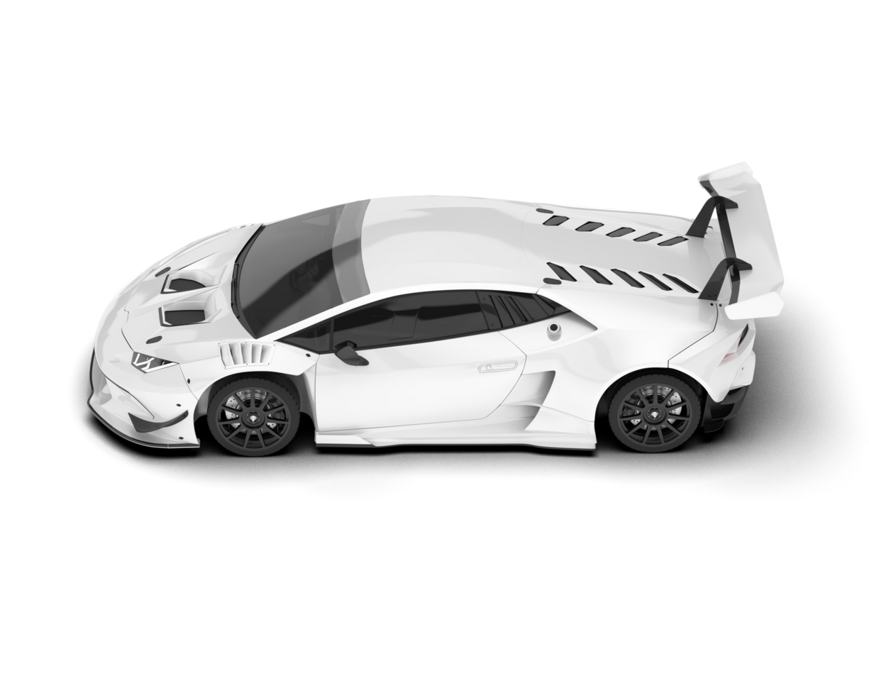 White sport car on transparent background. 3d rendering - illustration png