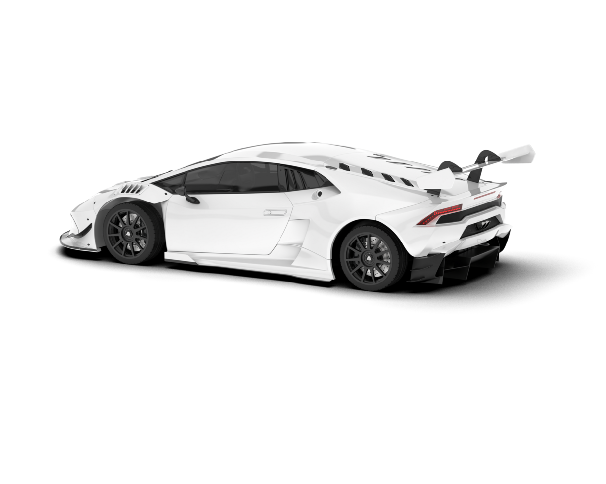 White sport car on transparent background. 3d rendering - illustration png