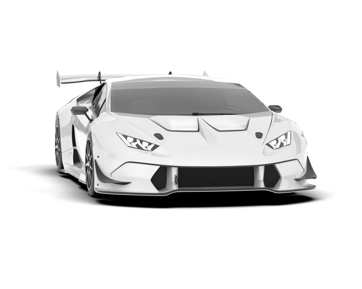 White sport car on transparent background. 3d rendering - illustration png