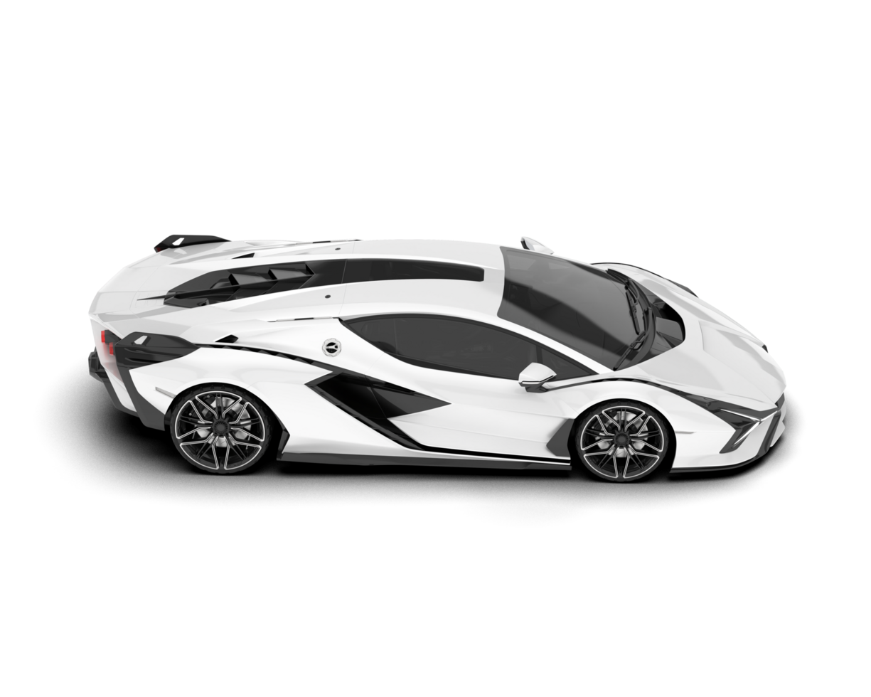 White sport car on transparent background. 3d rendering - illustration png