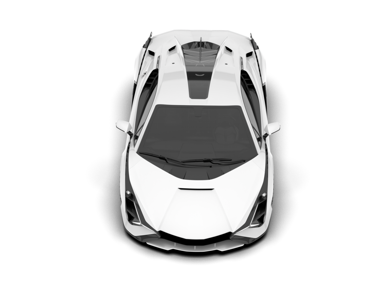 White sport car on transparent background. 3d rendering - illustration png