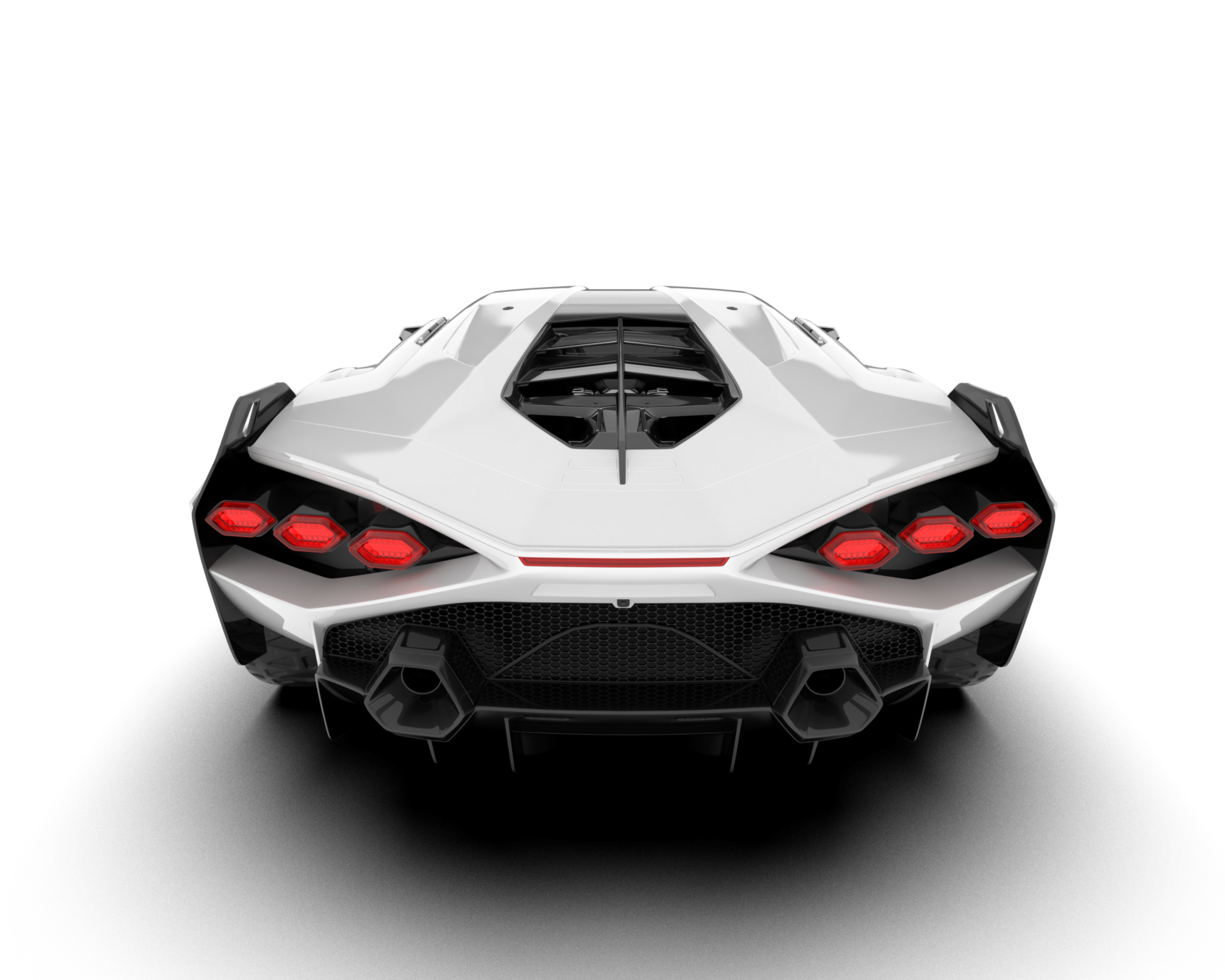 White sport car on transparent background. 3d rendering - illustration png